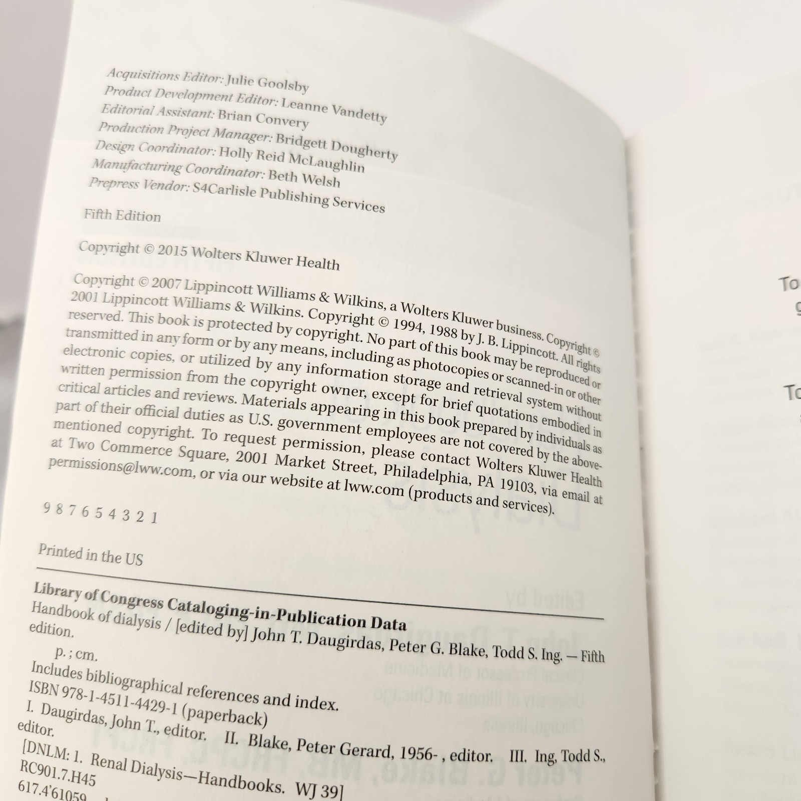 Handbook of Dialysis by John Daugirdas Book Fifth Edition Wolters Kluwer