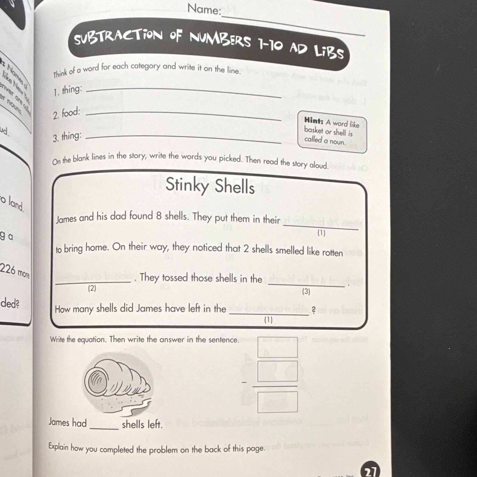 Learning Resources Math AdLibs Add/Sub Word Problems Gr 1-3 LER3175