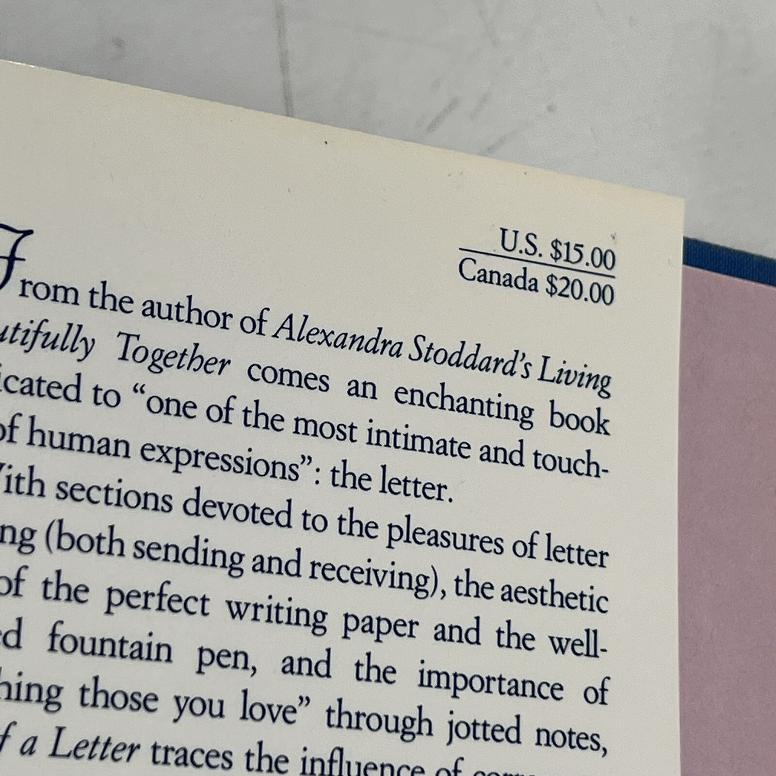 Gift of a Letter SIGNED by Alexandra Stoddard 1990 Hardcover 1ST