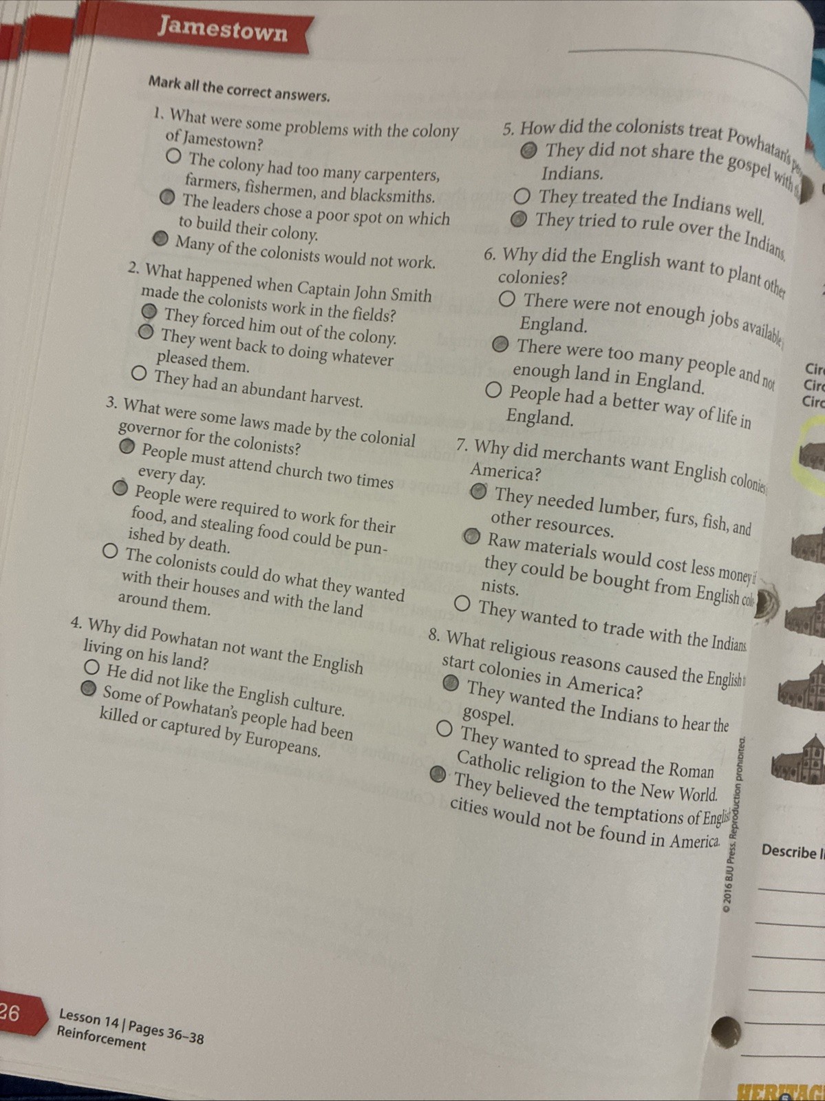 BJU Heritage Studies 5 Student Activities Manual – Activity Workbook 4th Ed Gr 5