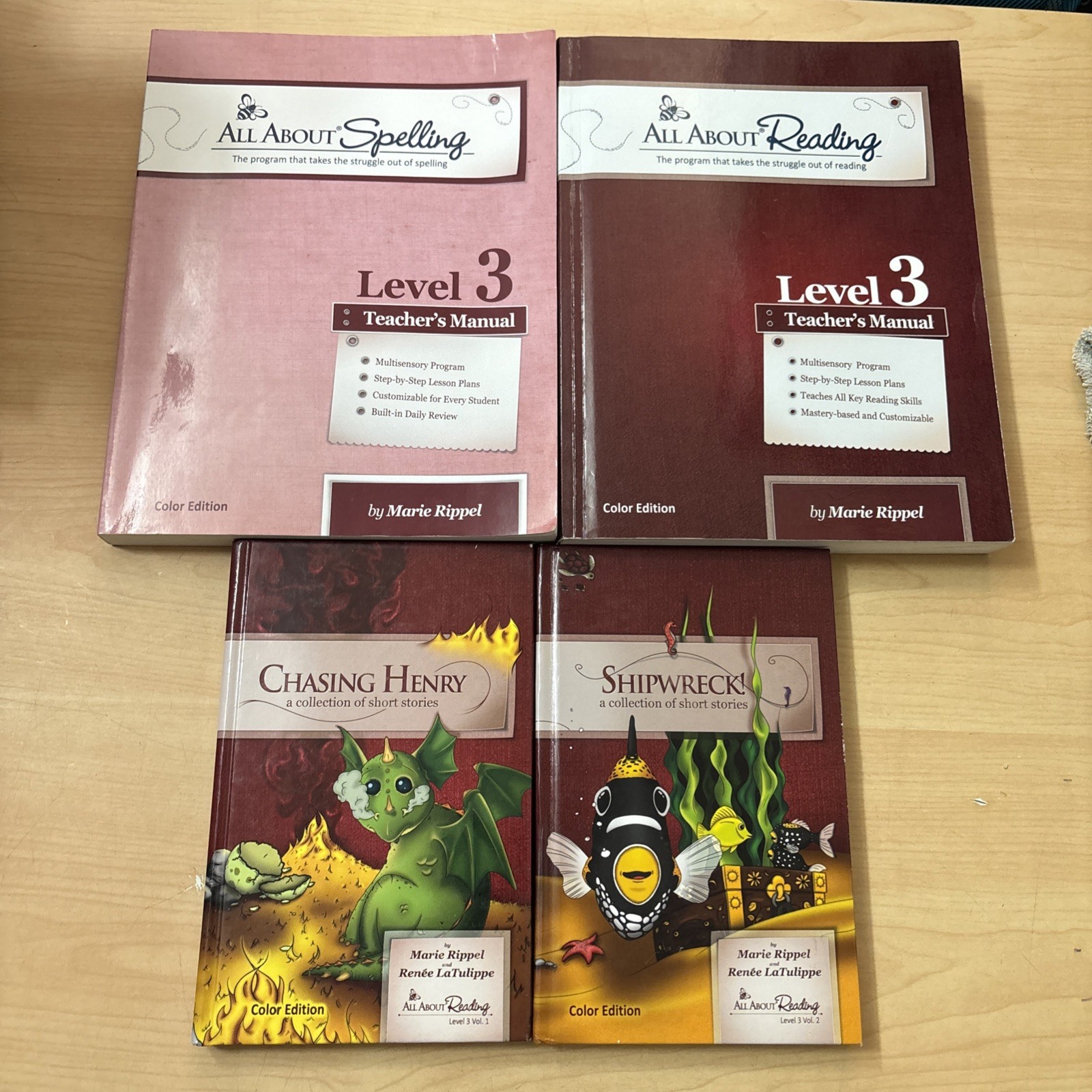 Lot 4 All About Reading Spelling Level 3 Teacher’s Manuals Readers 1-2 ALL COLOR