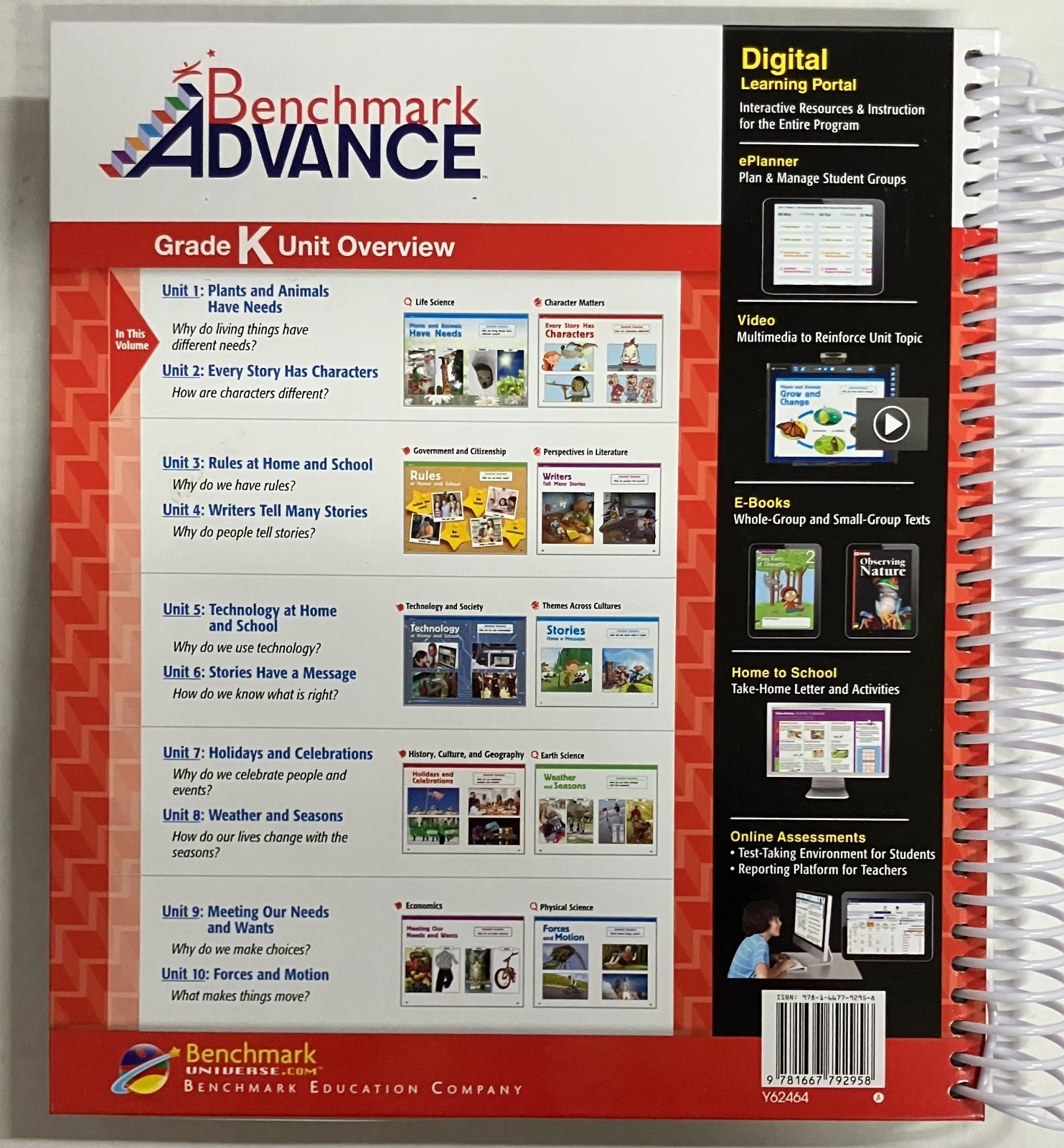 Benchmark Education Benchmark Advance Teacher’s Edition Grade K Spiral 2022