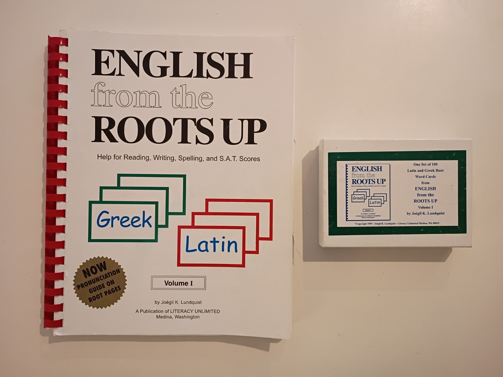English From The Roots Up Volume 1 Word Cards + Book Set Latin Greek Homeschool