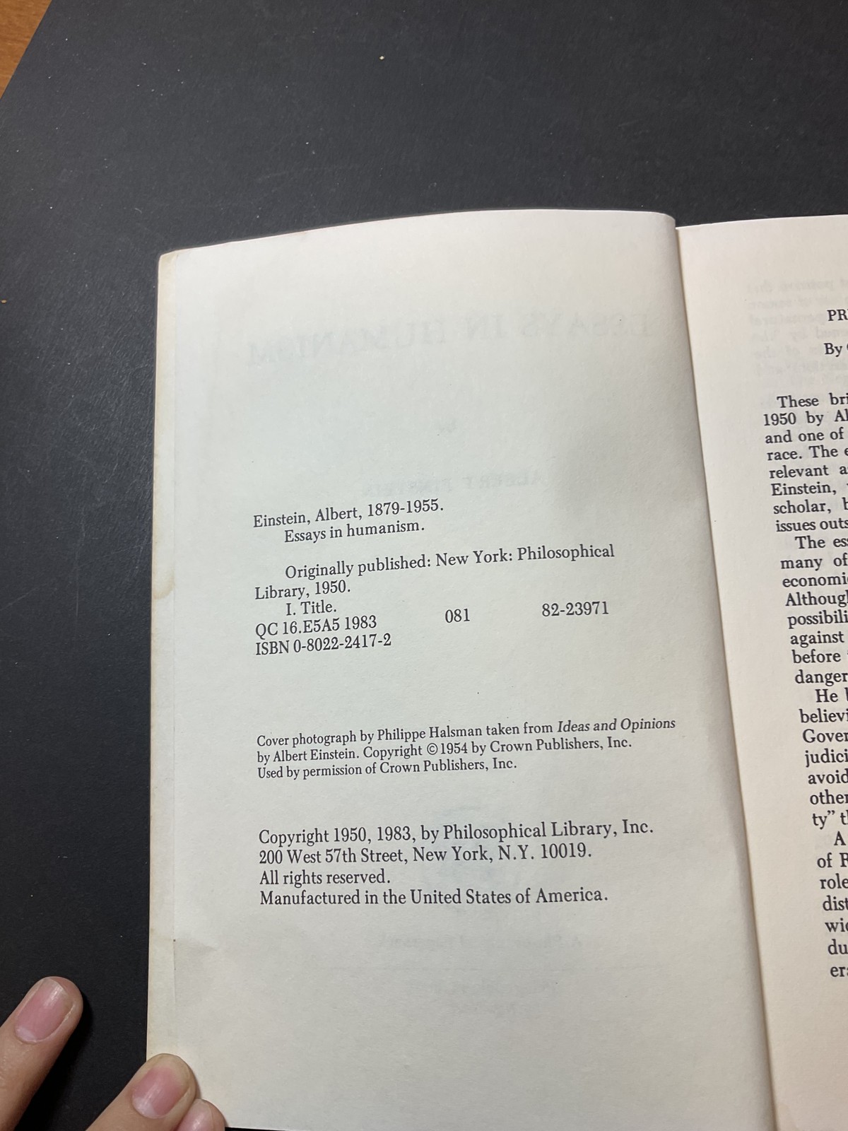 Essays in Humanism Albert Einstein Philosophical Paperback 1983 Philosophy Book