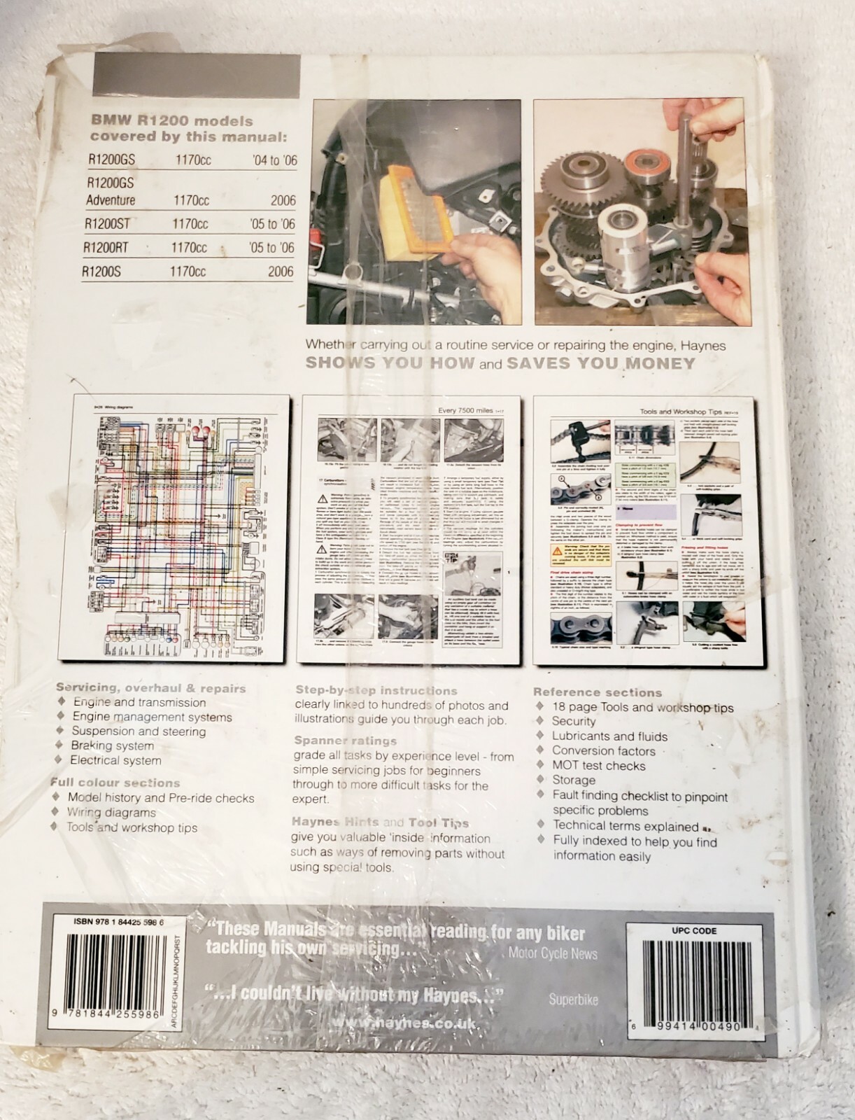 ⭐ Haynes 4598 BMW R1200 Twins 04-06 Service & Repair Manual (NEW) full color