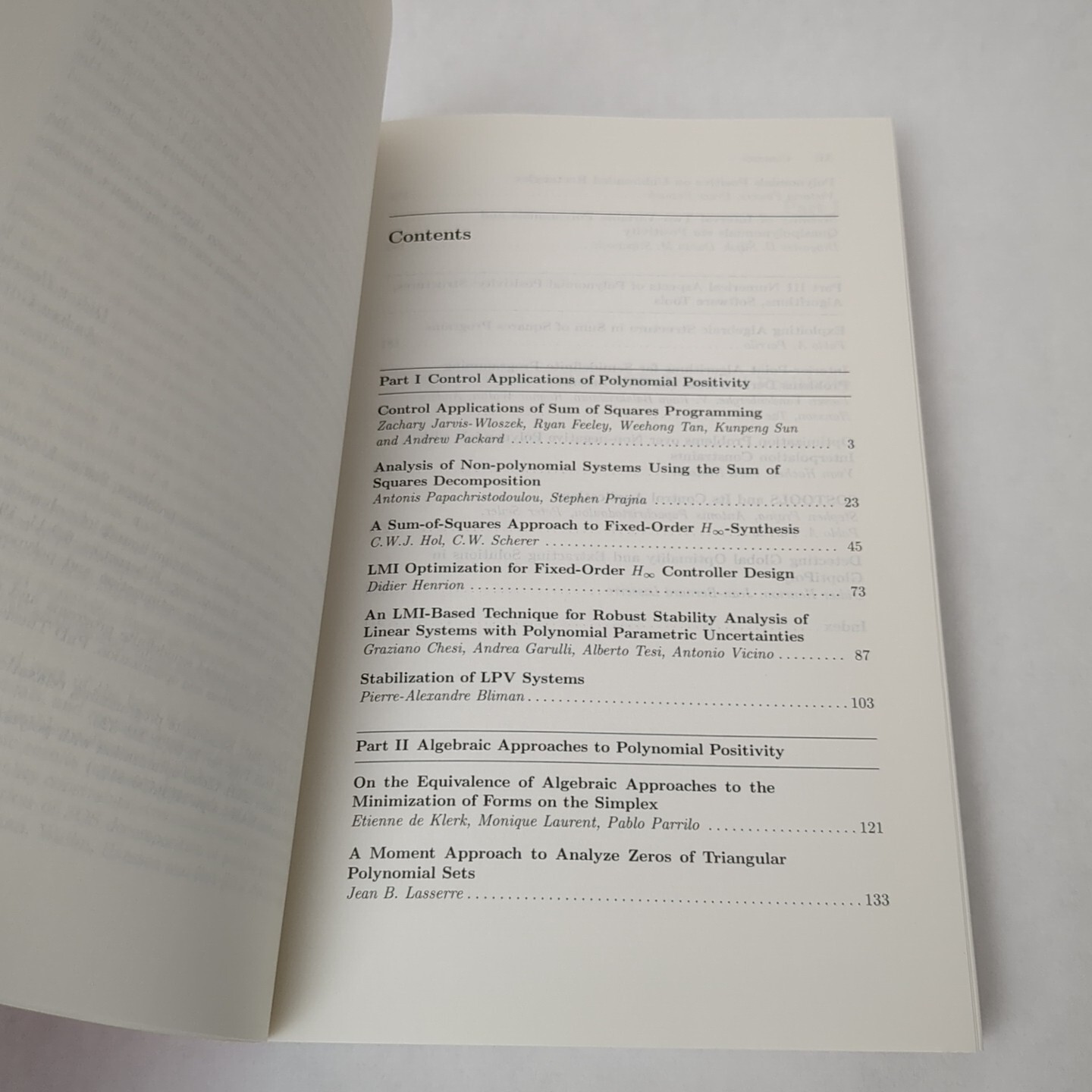 Lecture Notes in Control and Information Sciences Ser.: Positive Polynomials …