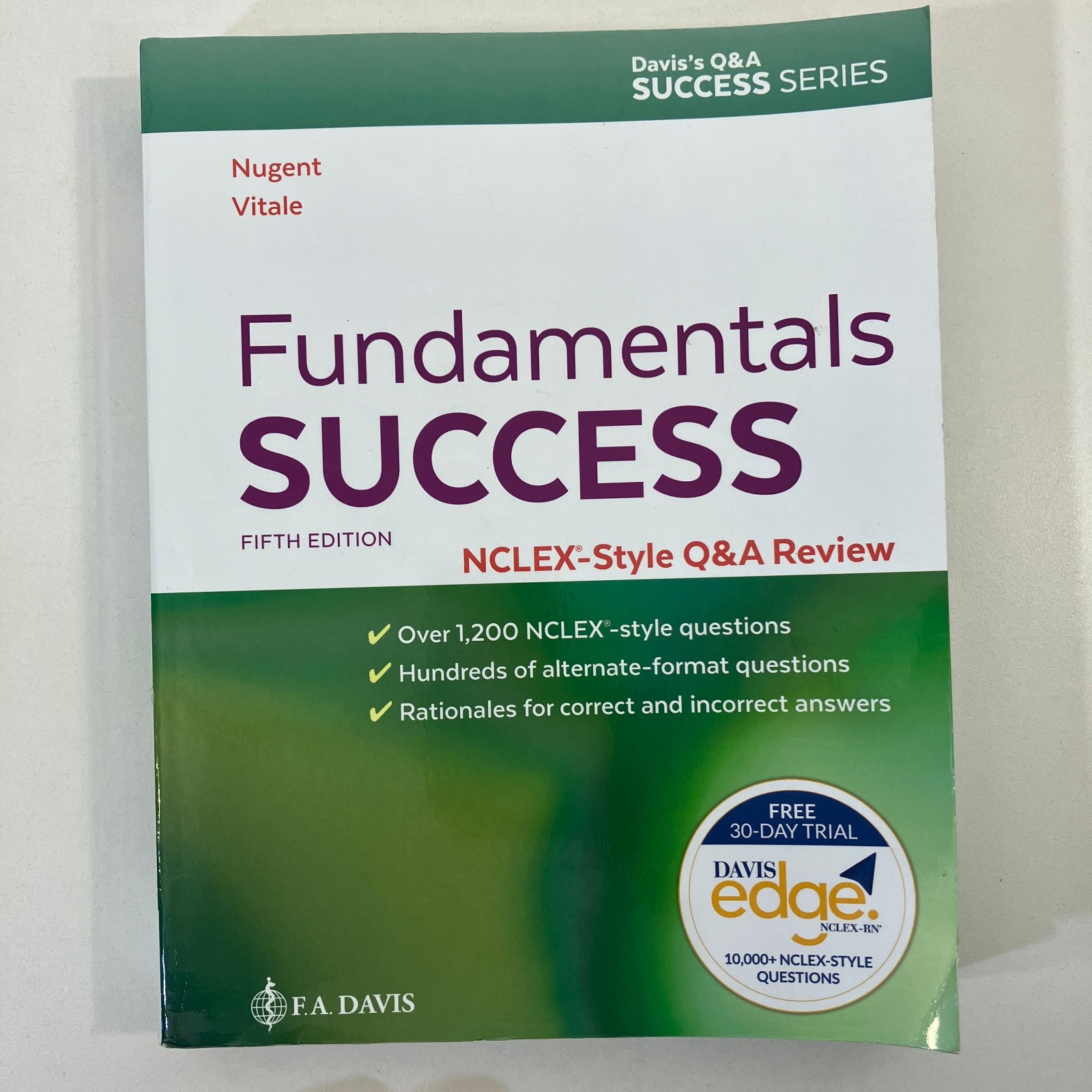 Fundamentals Success NCLEX Style Q&A Review F A Davis Nugent Vitale TPB 2019