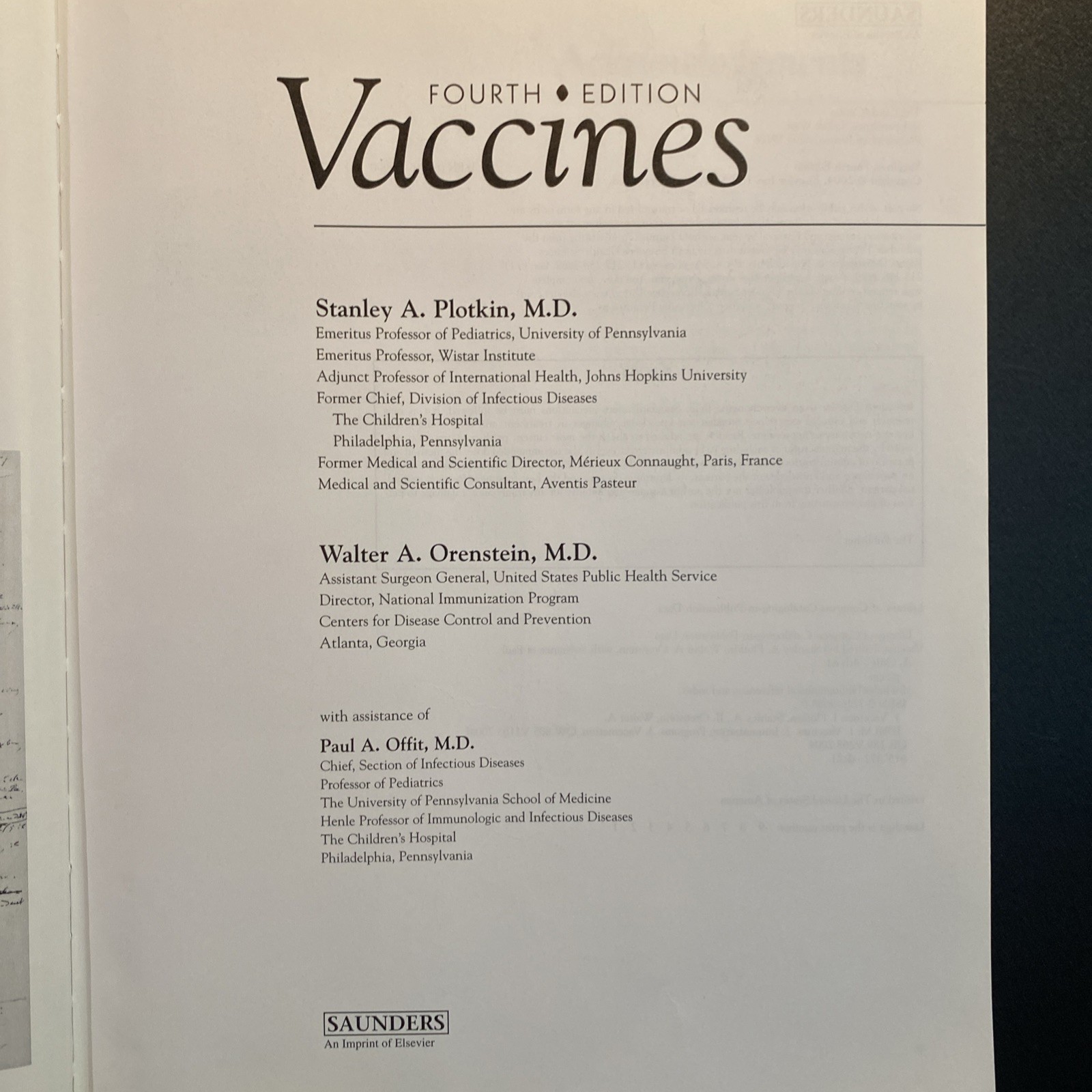 Vaccines Hardcover Stanley A., Orenstein, Walter A., Offit, Paul