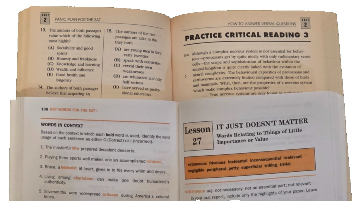 SAT Study Guide 2-Book Set: Hot Words Vocabulary + Panic Plan Prep