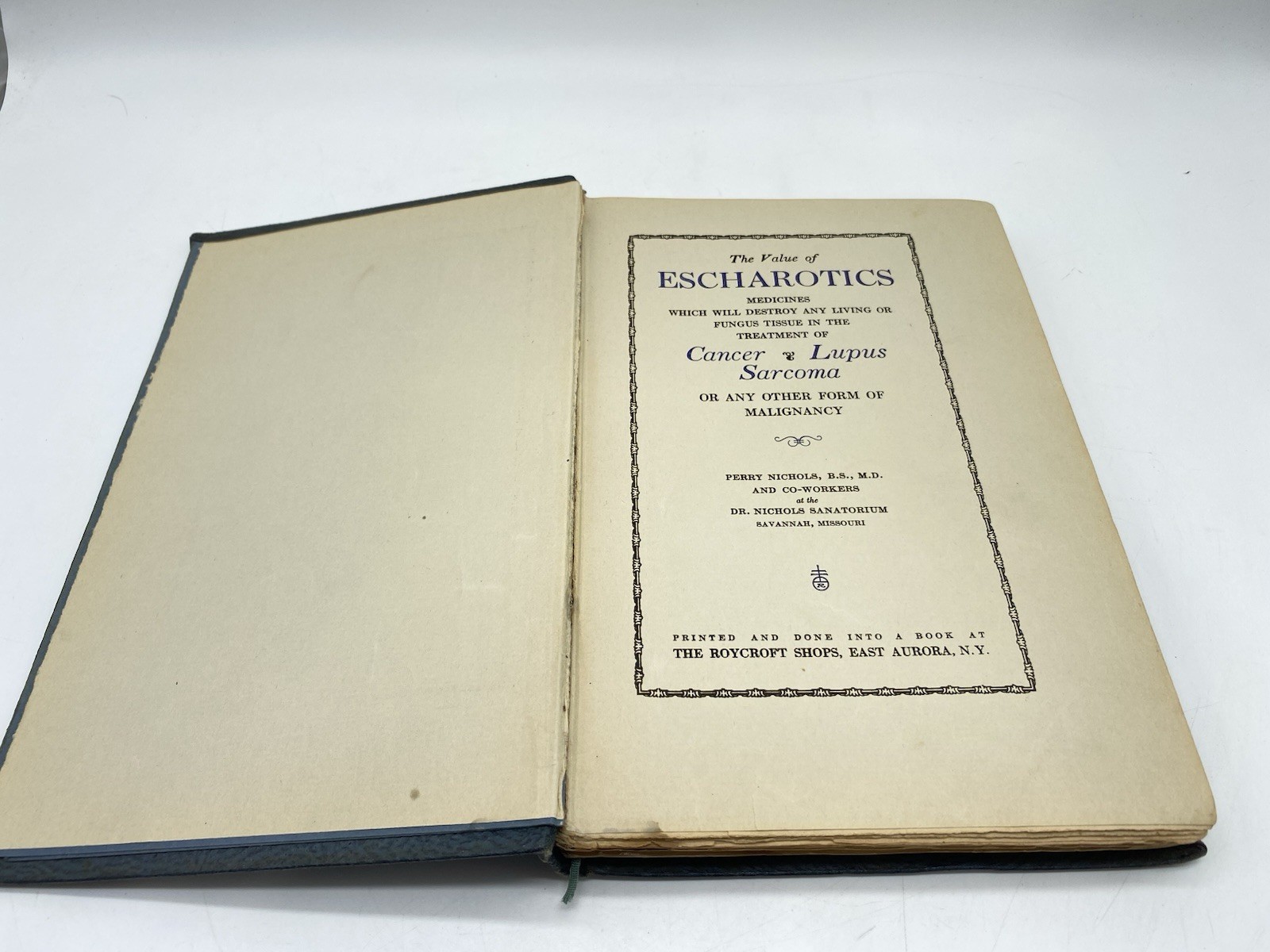 1929 Cancer Its Proper Treatment And Cure Perry Nichols M.D.