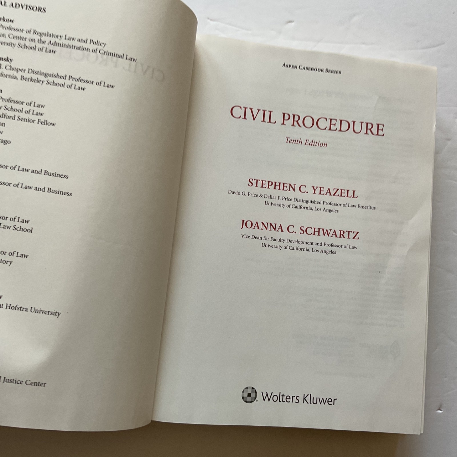 Civil Procedure by Yeazell & Schwartz, Aspen Casebook Series Tenth Edition
