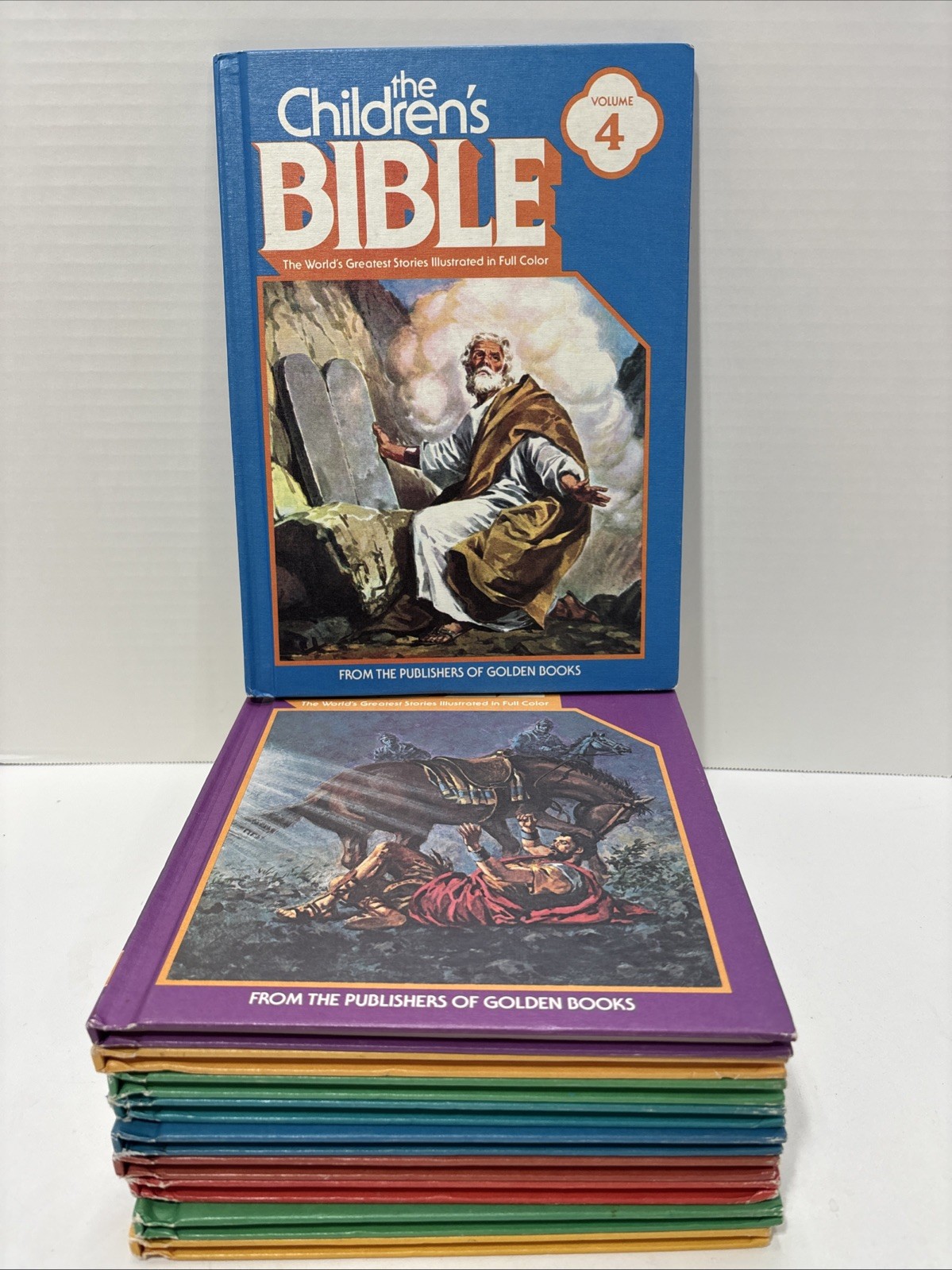 The Childrens Bible Volumes 1-12 Minus Volumes 7&8(Lot Of 10) Golden Books Vtg