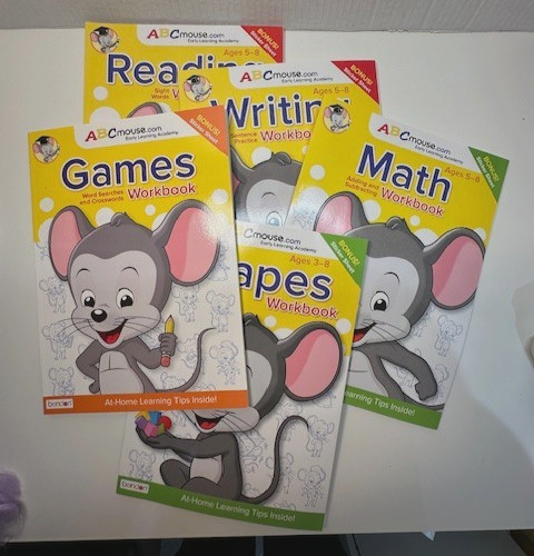ABC Mouse Student Workbooks Learning Lot Of 5 Ages 3-8 & 5-8 Homeschool