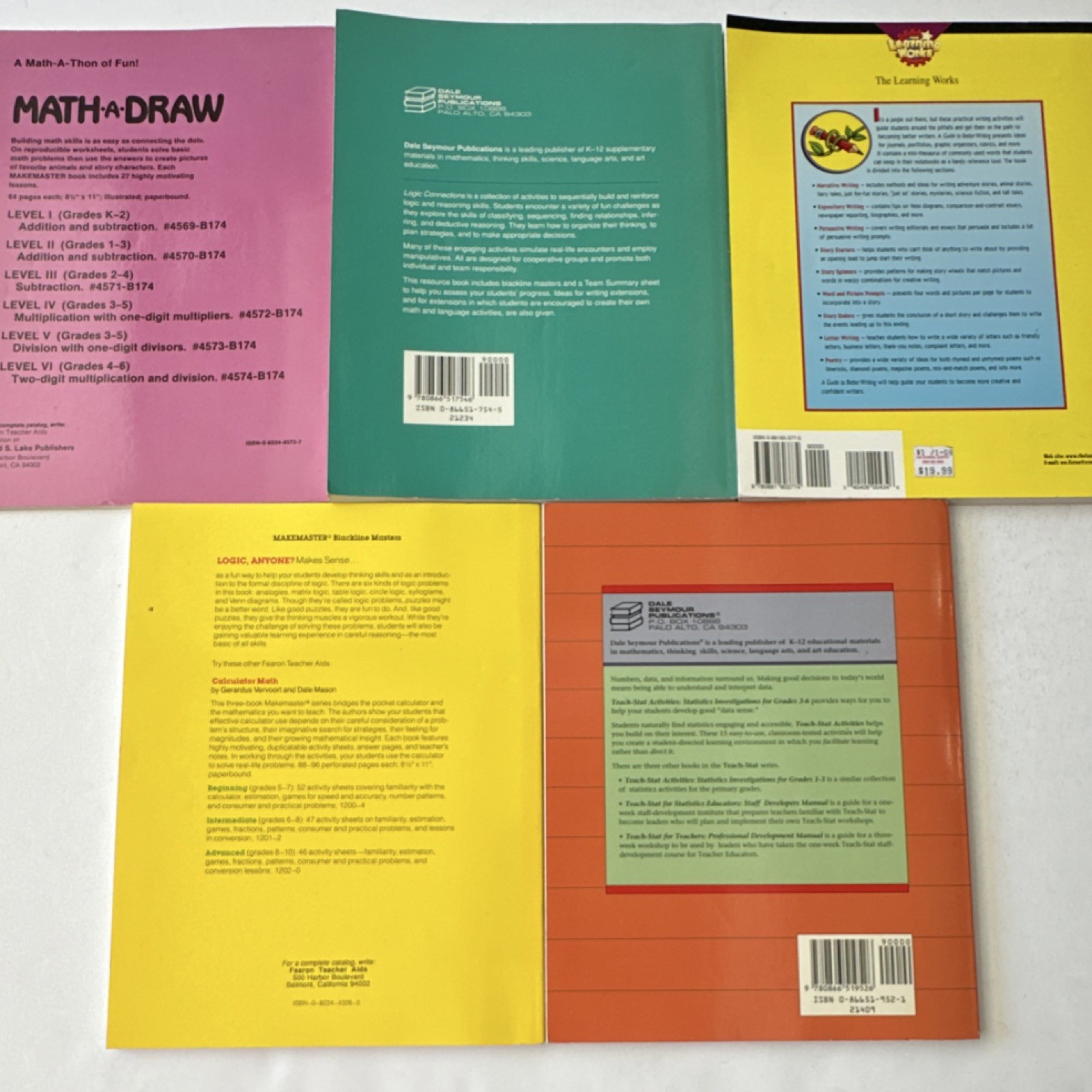 Math-A-Draw Level IV Multiplication Workbook Lot of 5 Paperback Fearon 1992