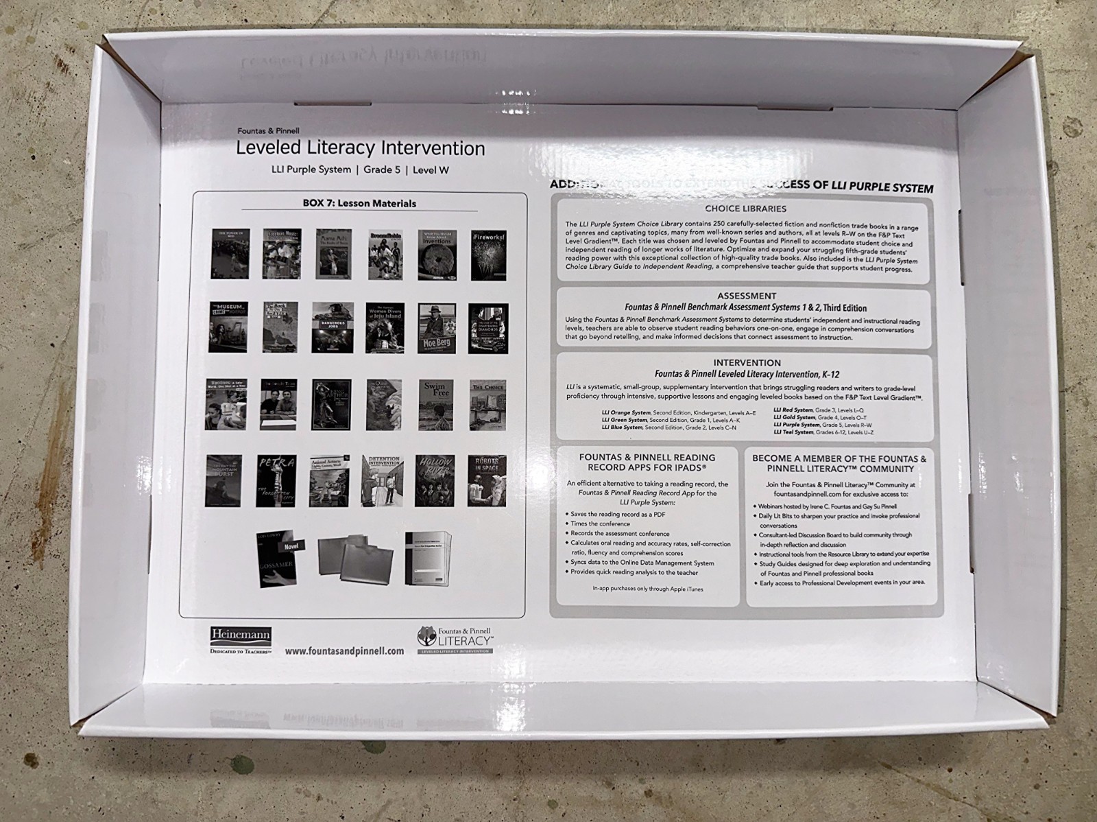 Fountas & Pinnell LLI Purple System Grade 5-8 — Complete 7-Box Set