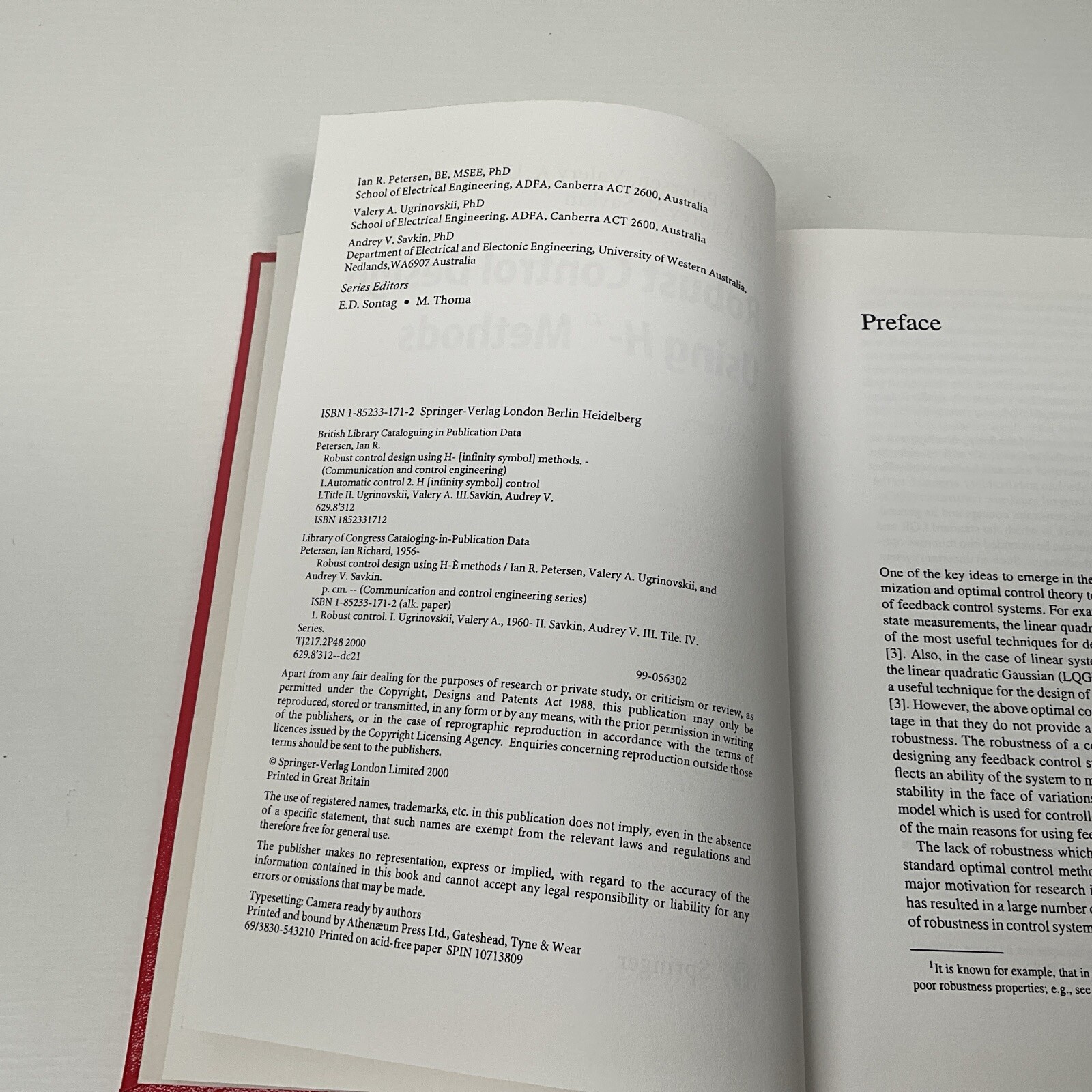 Robust Control Design Using H Methods, Hardcover by Petersen, Ian Richard; Ug…