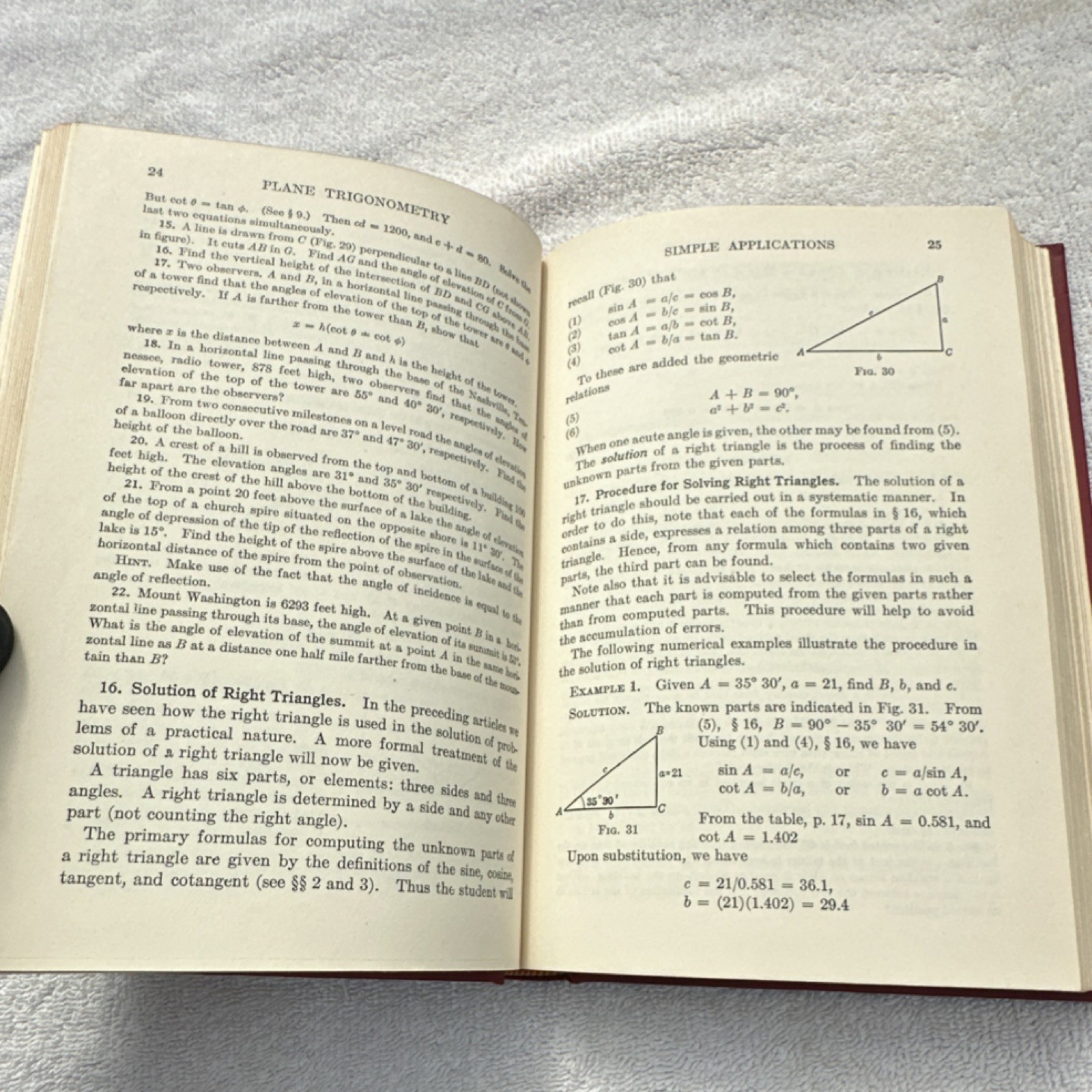 Plane and Spherical Trigonometry Rev Ed by Reitz/Reilly/Woods Macmillan 1936