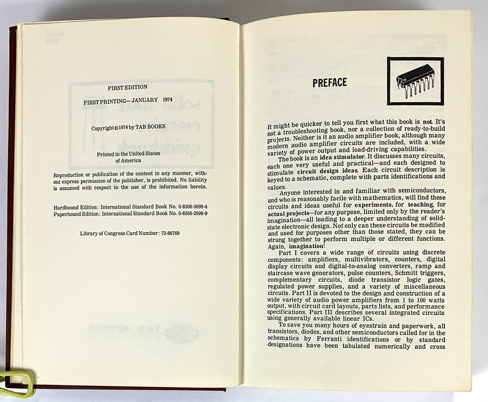 Solid-State Circuits Guidebook Brice Ward 252 Pages First Printing 1974 Tab
