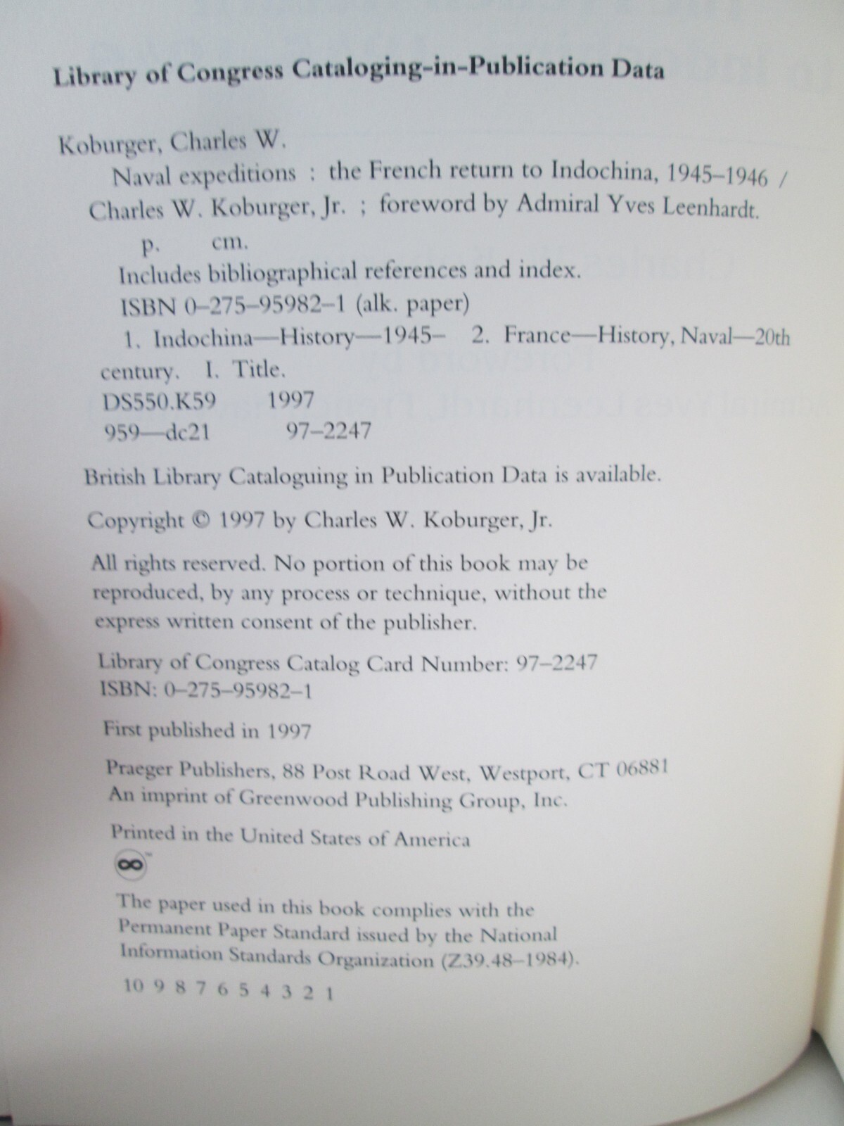 French Navy in Indochina 1945-1954 and Naval Expeditions 1945-1946 by Koburger