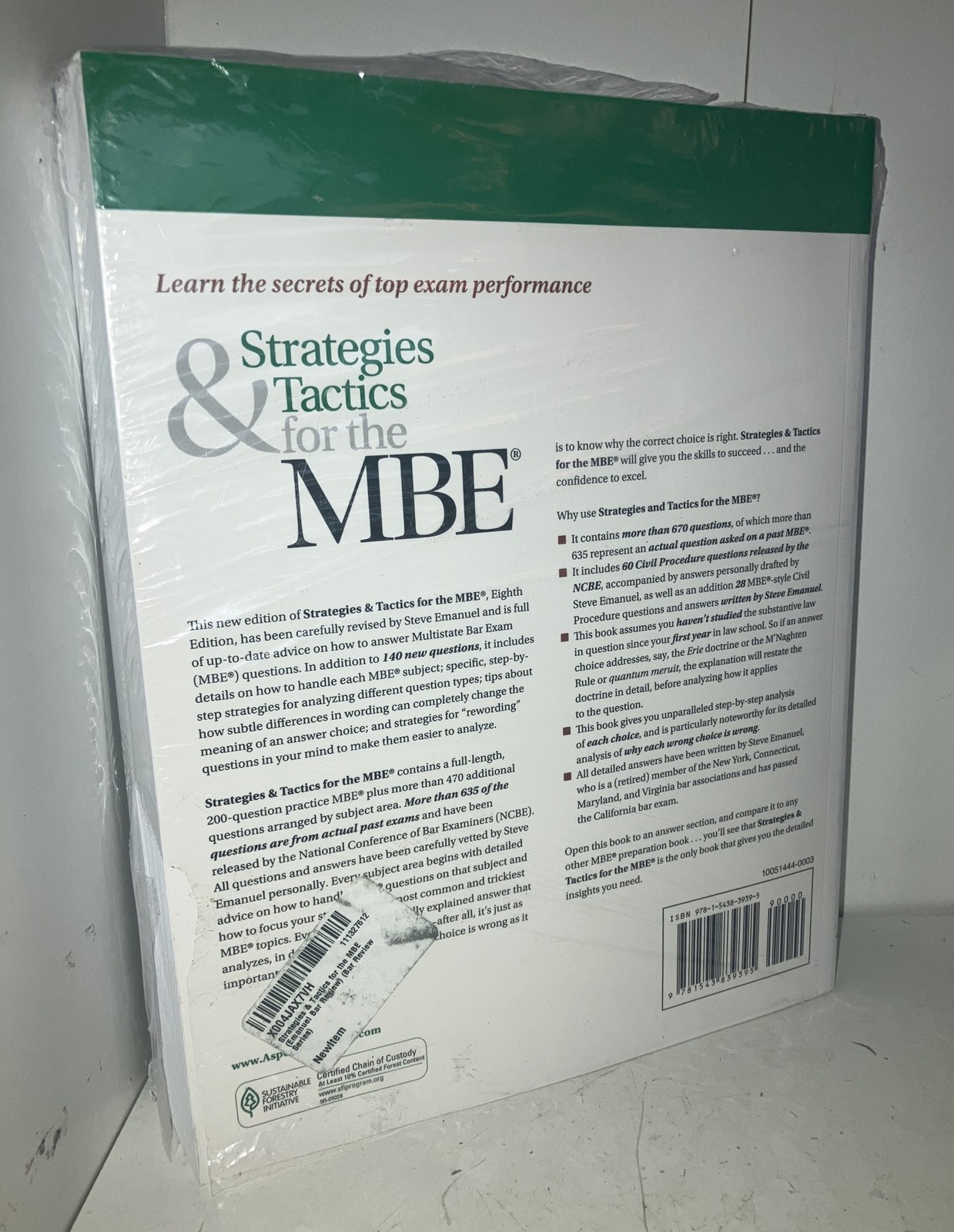 New Strategies & Tactics For The MBE, Eighth Edition, Steven L. Emanuel