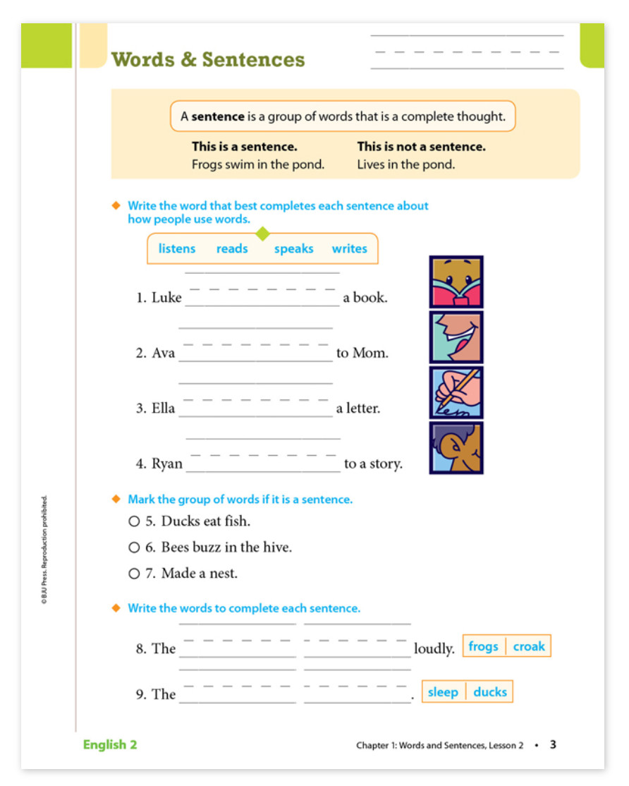 BJU 2nd grade ENGLISH 2 WRITING & GRAMMAR Complete Kit 511634 or 511626 3rd + CD