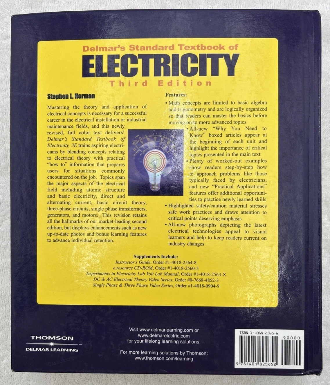Delmar’s Standard Textbook of Electricity, 3E – Hardcover Herman Stephen CPhotos