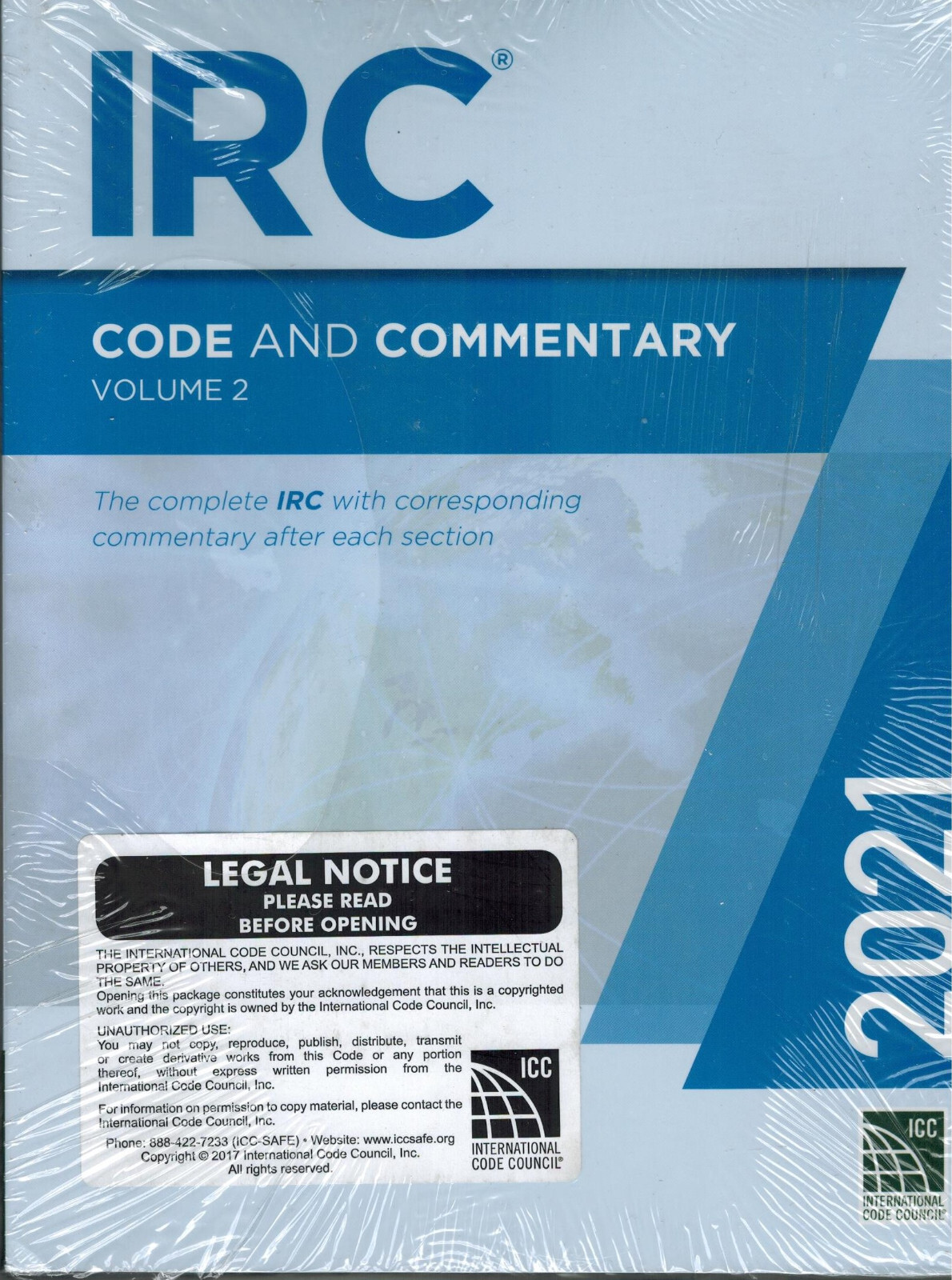 2021 IRC Code and Commentary Combo, Volumes 1 & 2 (Brand New paperback by ICC)