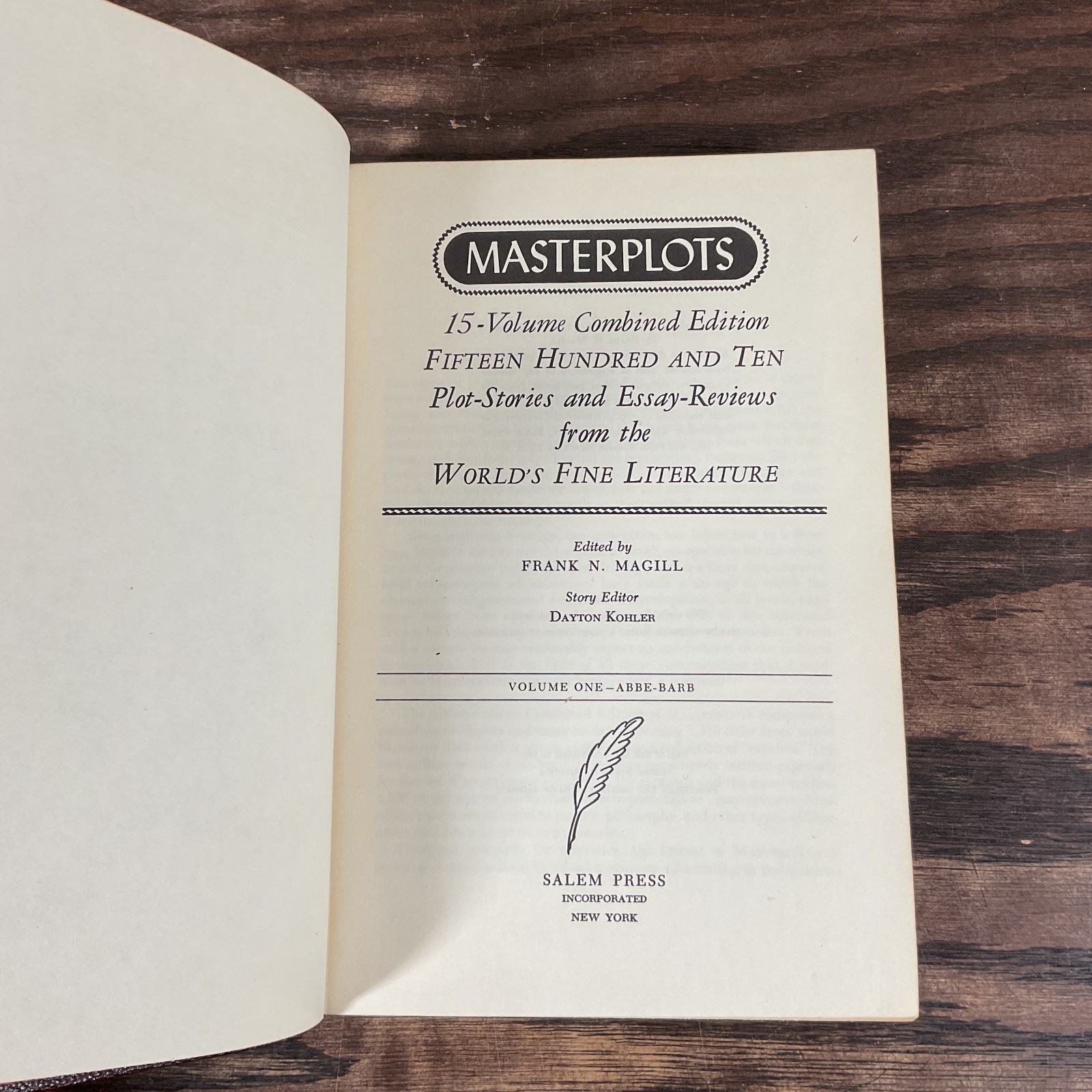 Lot Of Nineteen Masterplots Volumes By Magill, Frank N
