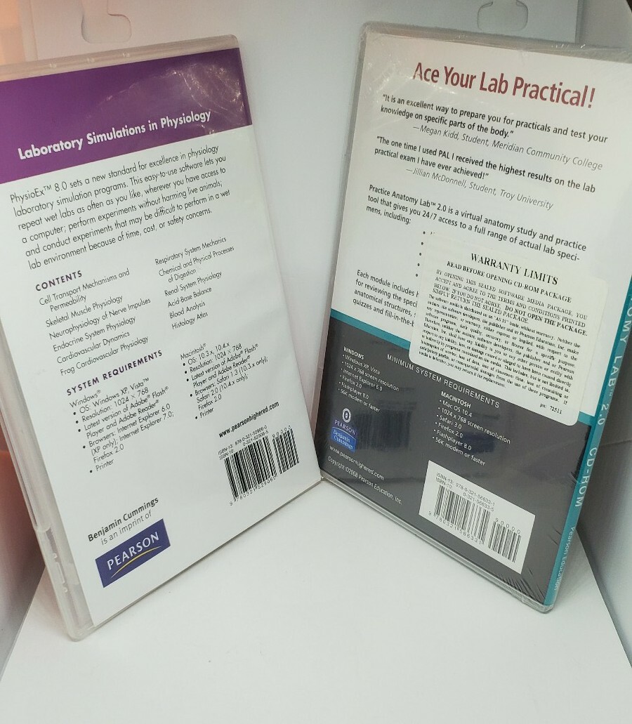 PAL: Practice Anatomy Lab, Version 2.0 & Physio EX Version 8 Physiology CDR