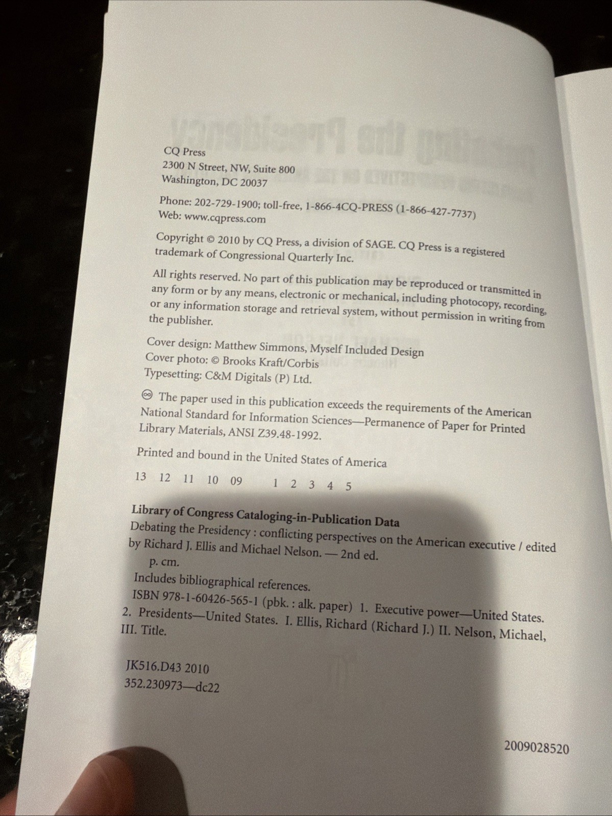 Debating the Presidency textbook Ellis & Nelson 2nd ed