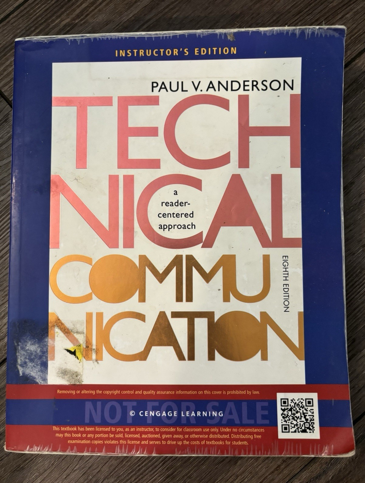 Paul V. Anderson Technical Communication Reader-Centered 8th Instr Ed