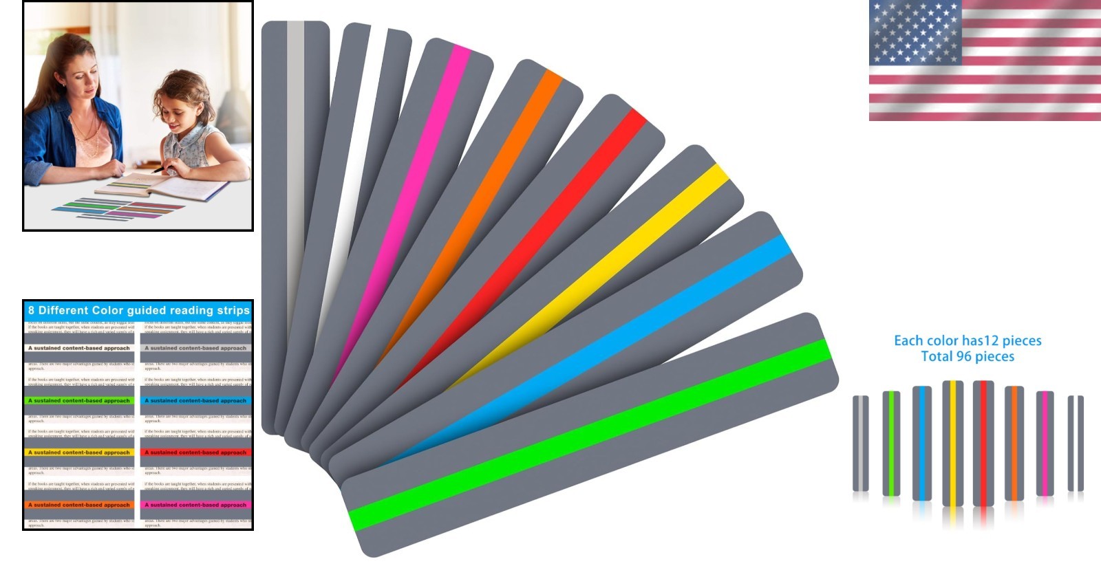 Teacher Supply Highlighter Strips 96 Pack