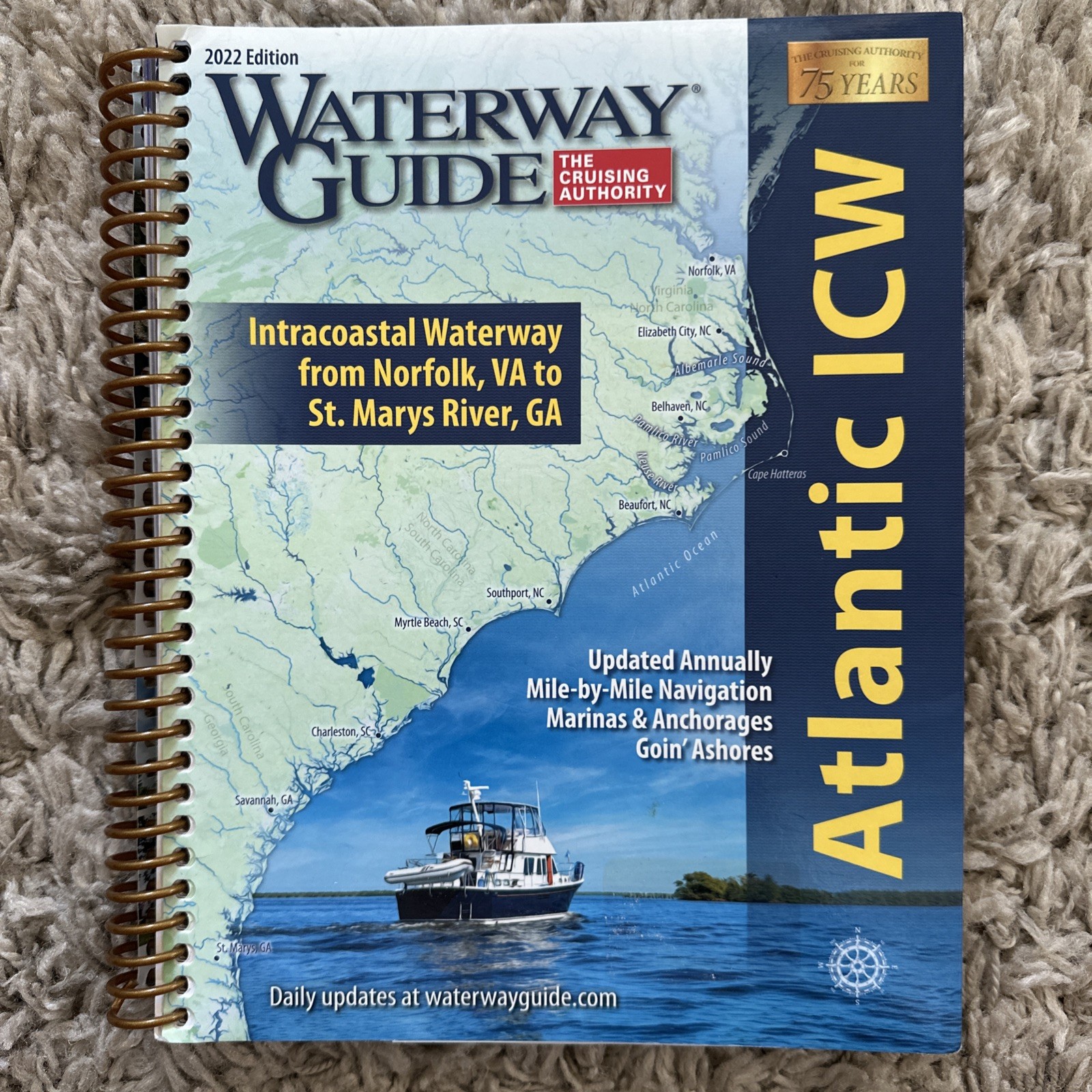 Waterway Guide Atlantic ICW 2022 Spiral Bound Edition Great Condition Cruising