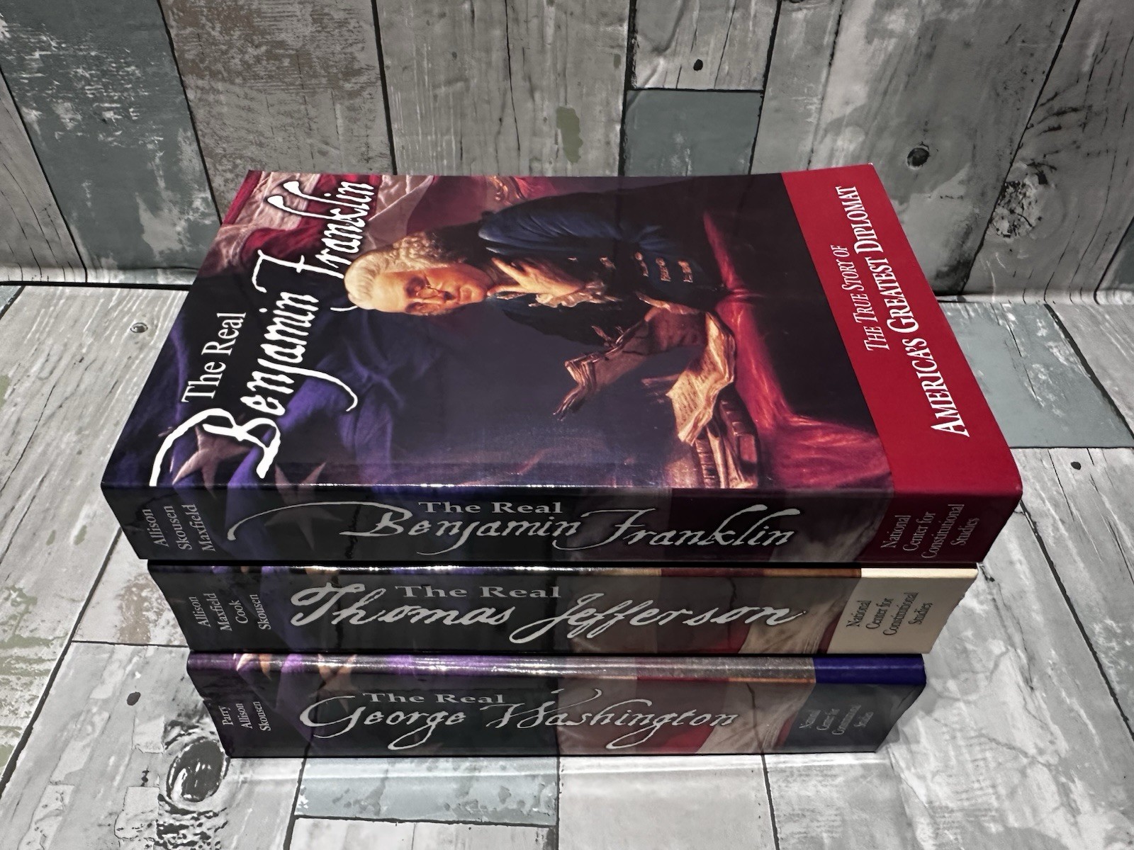 Lot of 3 Books Thomas Jefferson Benjamin Franklin George Washington Presidents