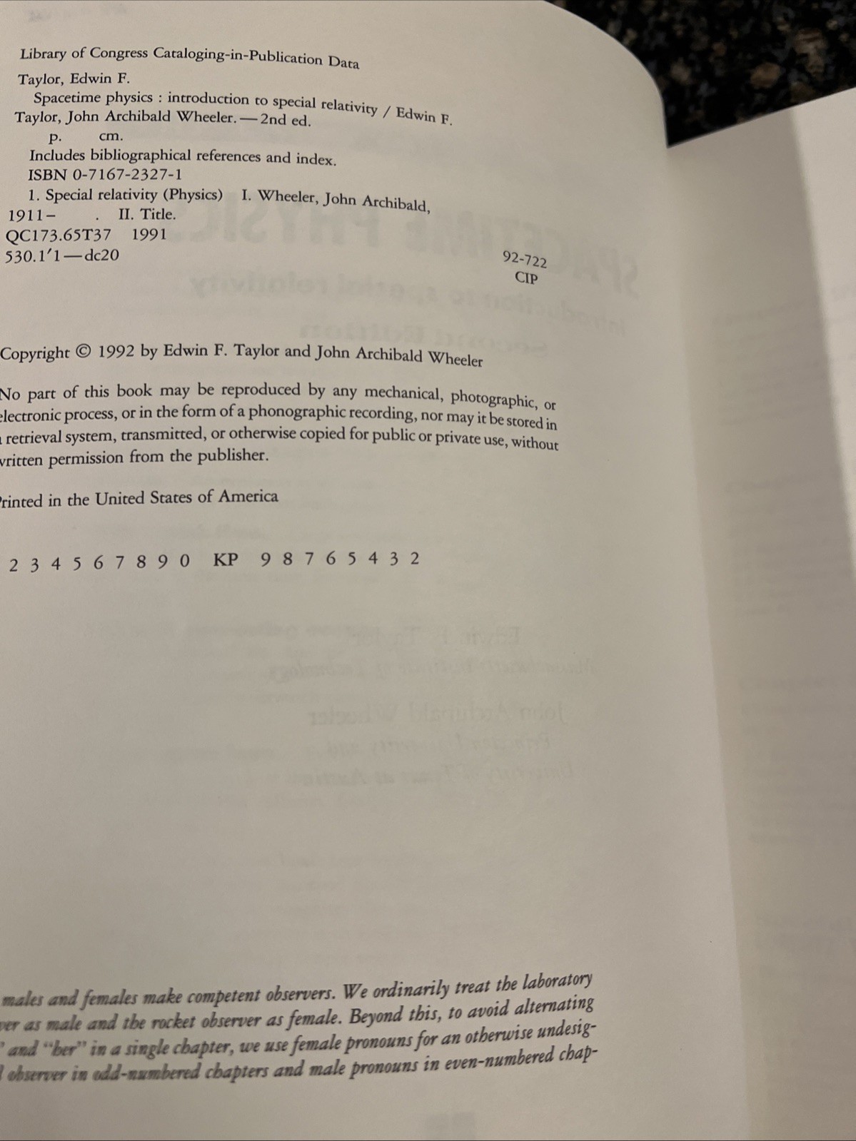 Spacetime Physics Introduction To Special Relativity 2nd Edition Edwin F. Taylor