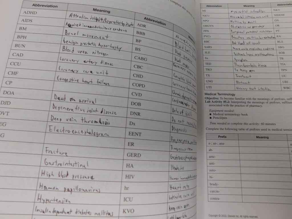 Workbook Lab Manual Mosbys Pharmacy Technician Principles Practice SOME ANSWERED