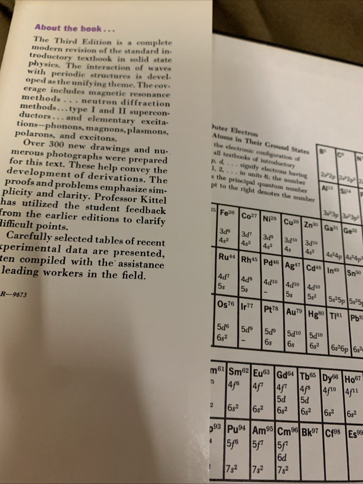 Charles Kittel Introduction to Solid State Physics Hardback 3rd Edition 1966