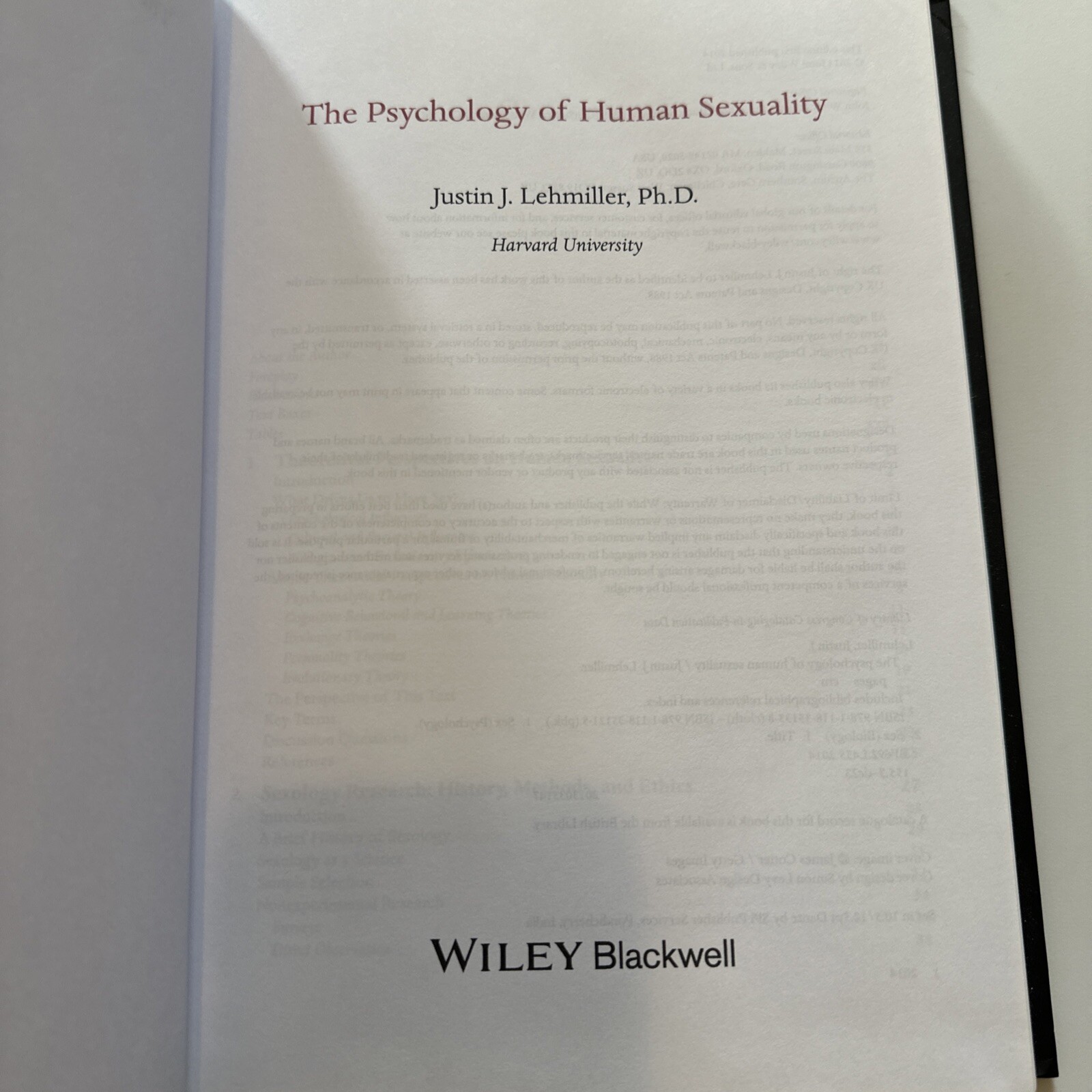 The Psychology of Human Sexuality – Hardcover By Lehmiller, Justin J. – GOOD
