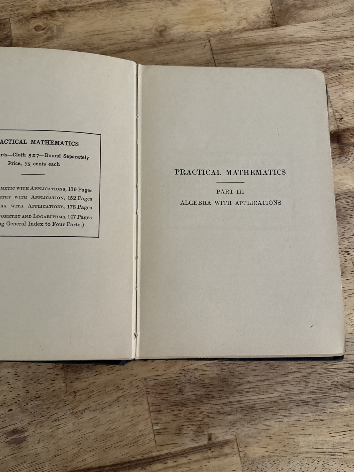 Practical Mathematics – Palmer Part III Algebra With Applications First Edition