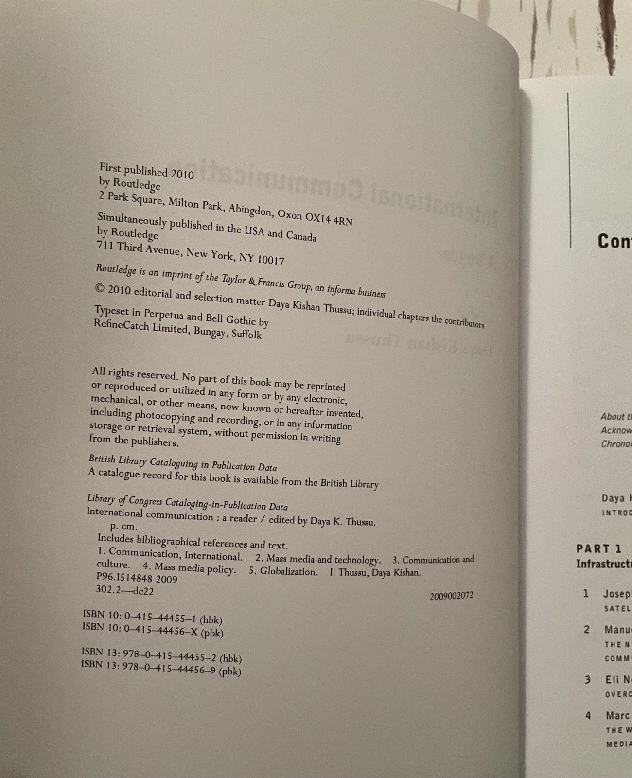 International Communication: A Reader by Daya Kishan Thussu Textbook