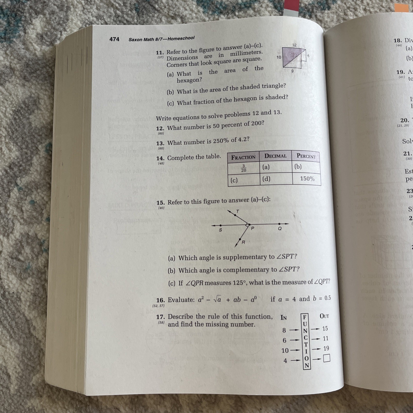Saxon Math Homeschool 8/7 Student Textbook with Pre-Algebra (2005 Paperback)