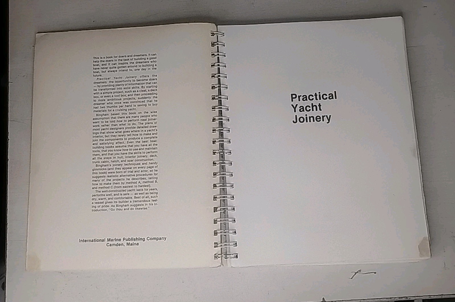 Practical Yacht Joinery Book | Boat Building Tools & Techniques Spiral 1983