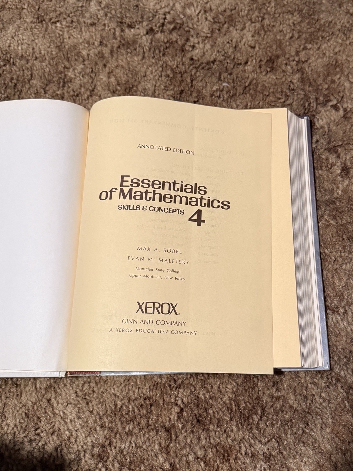 ANNOTATED EDITION: Essentials Of Mathematics Skills & Concepts 4-By Max A. Sobel