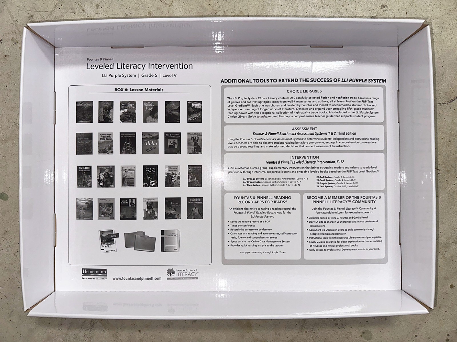 Fountas & Pinnell LLI Purple System Grade 5-8 — Complete 7-Box Set