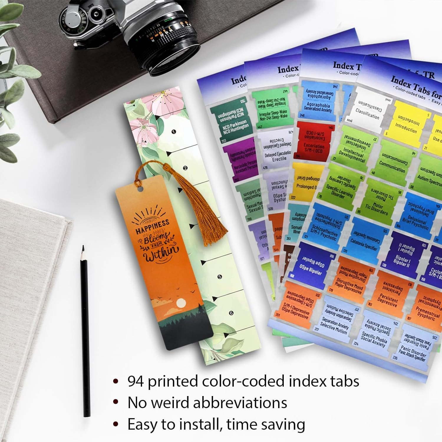 Index Tabs for DSM-5-TR 2022, Color-Coded and Laminated DSM-V-TR Tabs for the Di