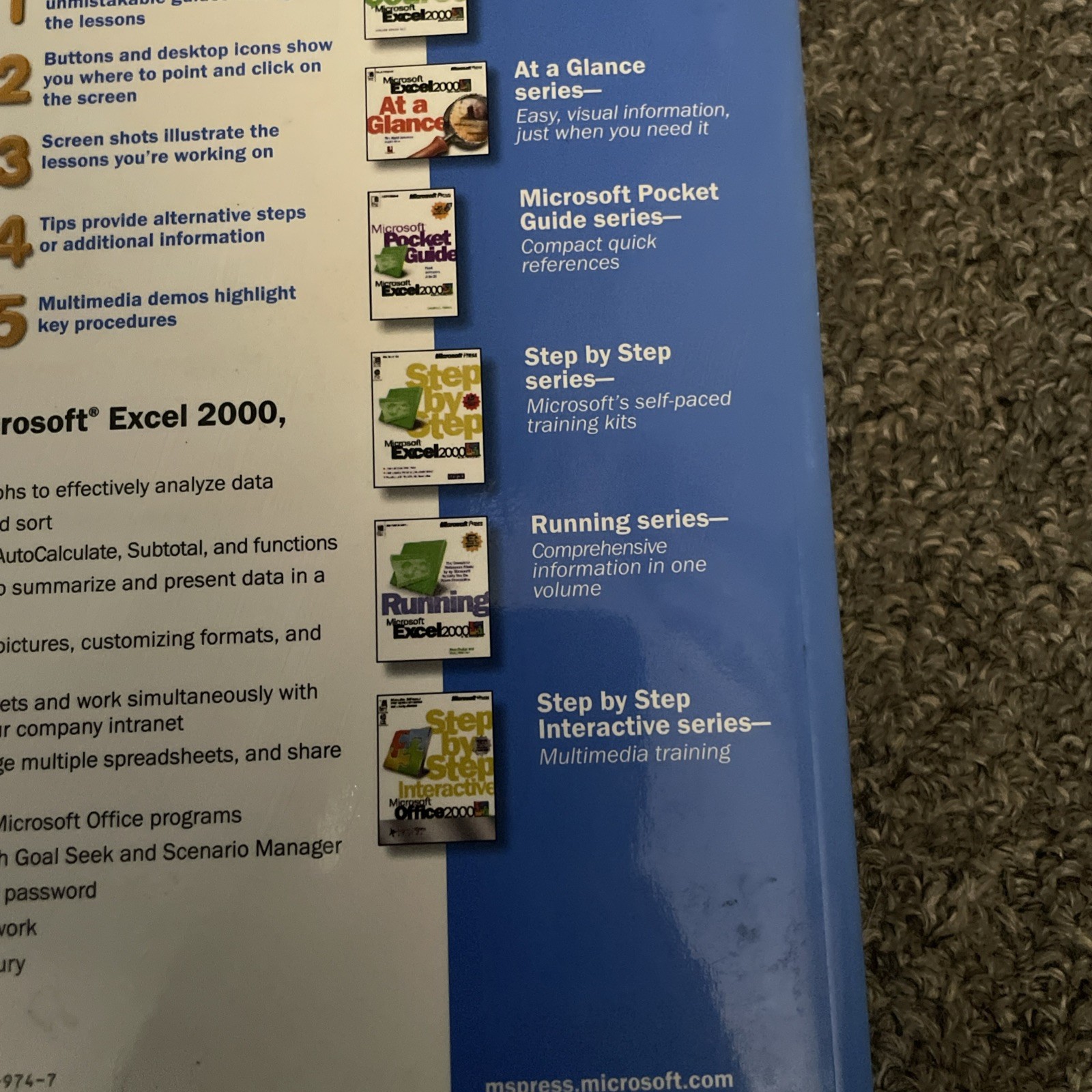 Microsoft Excel 2000 Step by Step Catapult 1999 Microsoft Press CD-ROM Included