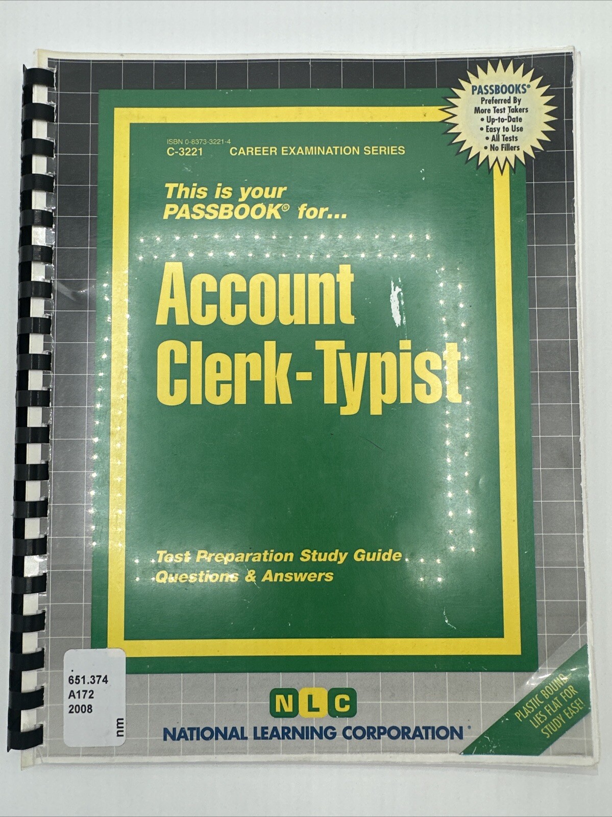 Account Clerk Typist C-3221 Test Preparation Study Guide Questions Answers 2008