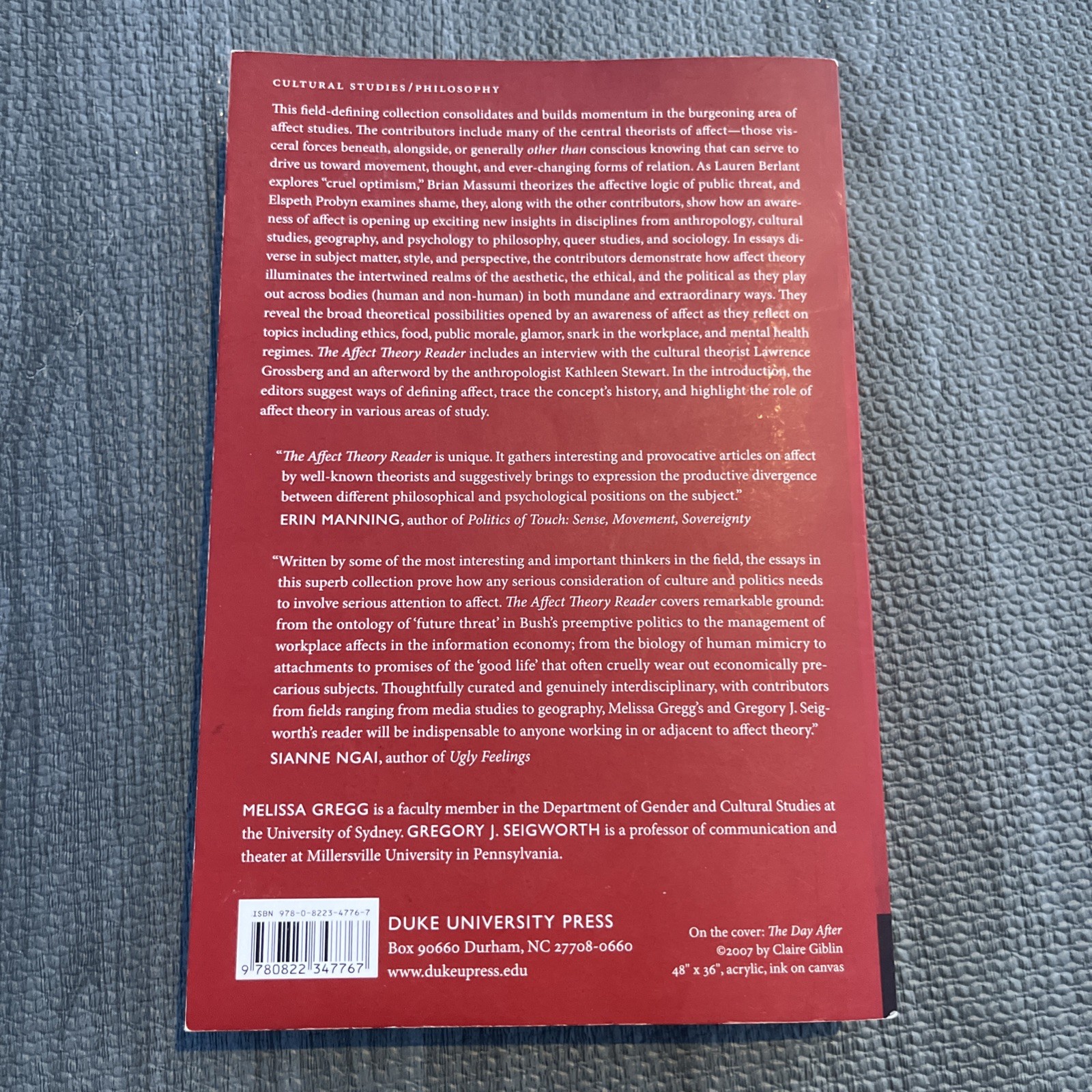 The Affect Theory Reader – Paperback By Melissa Gregg Gregory Seigworth