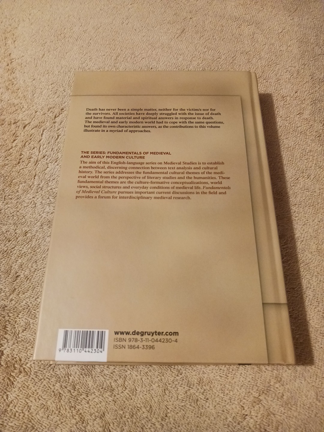 Fundamentals of Medieval and Early Modern Culture Ser.: Death in the Middle Ages