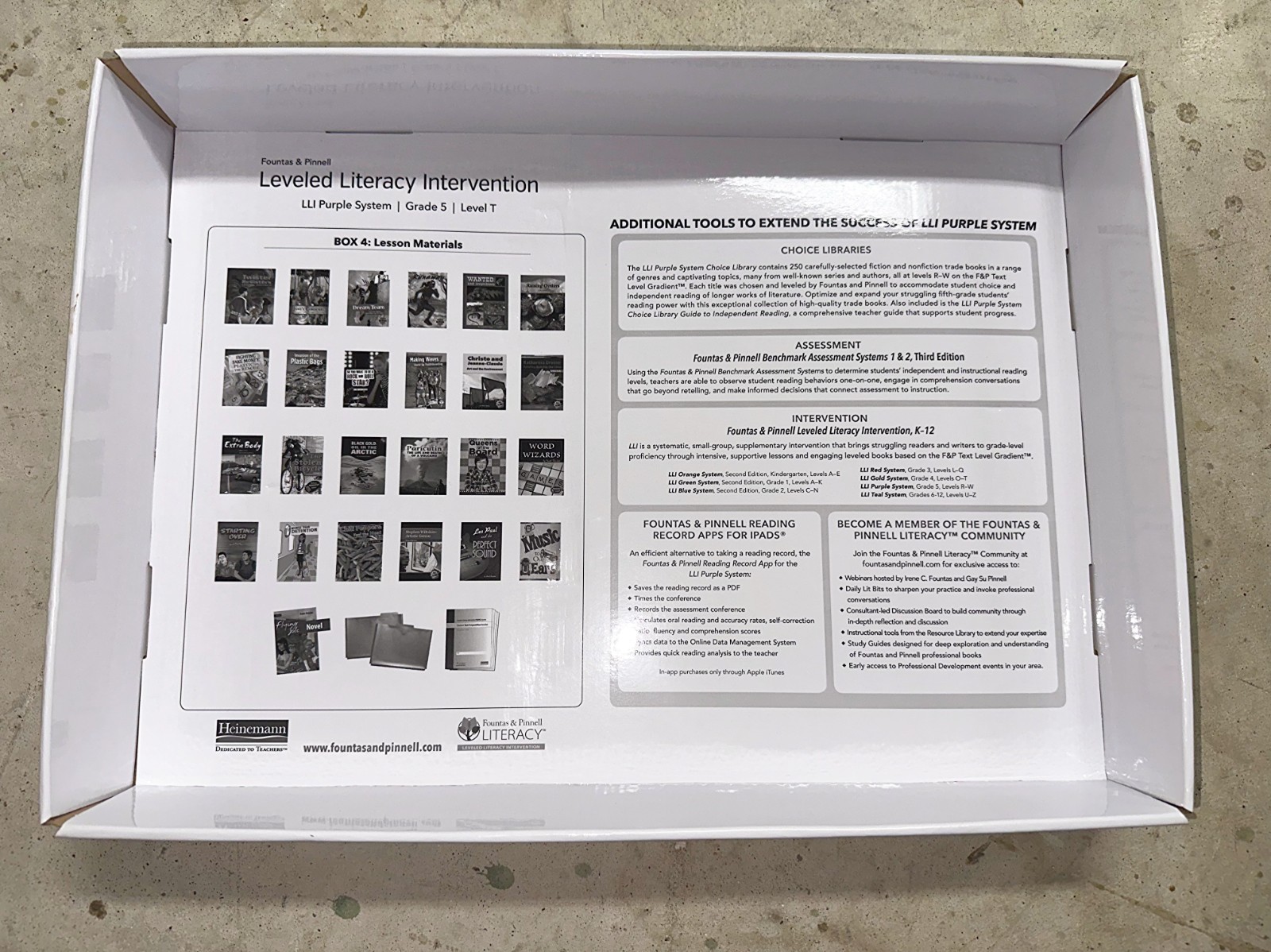 Fountas & Pinnell LLI Purple System Grade 5-8 — Complete 7-Box Set